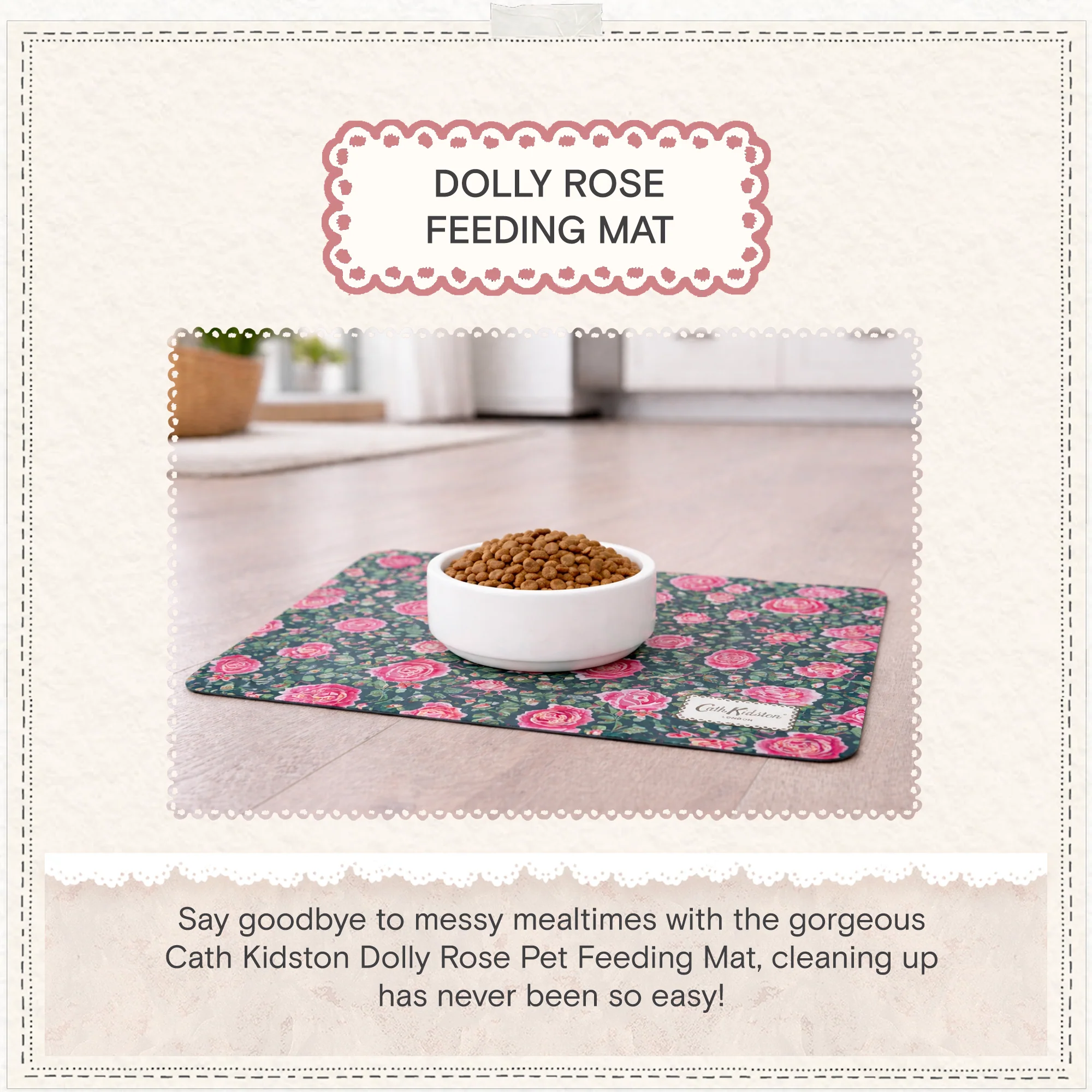 Cath Kidston Dolly Rose Pet Feeding Mat - Image 7