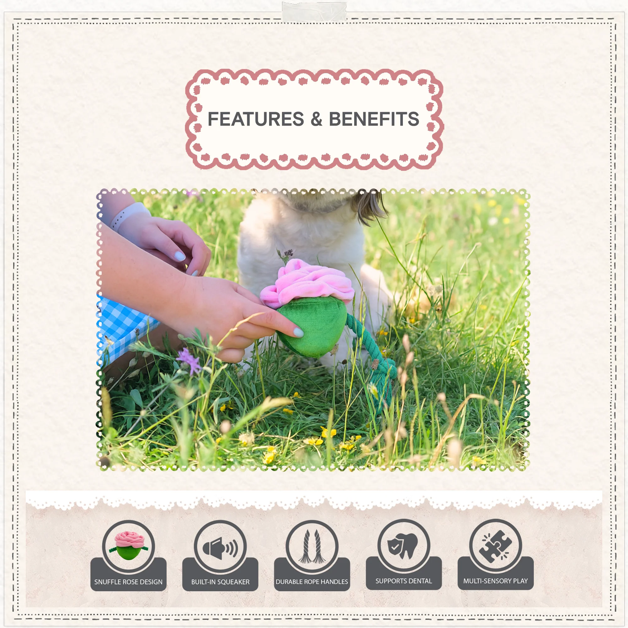 Cath Kidston Dolly Rose Rope Dog Toy - Image 5