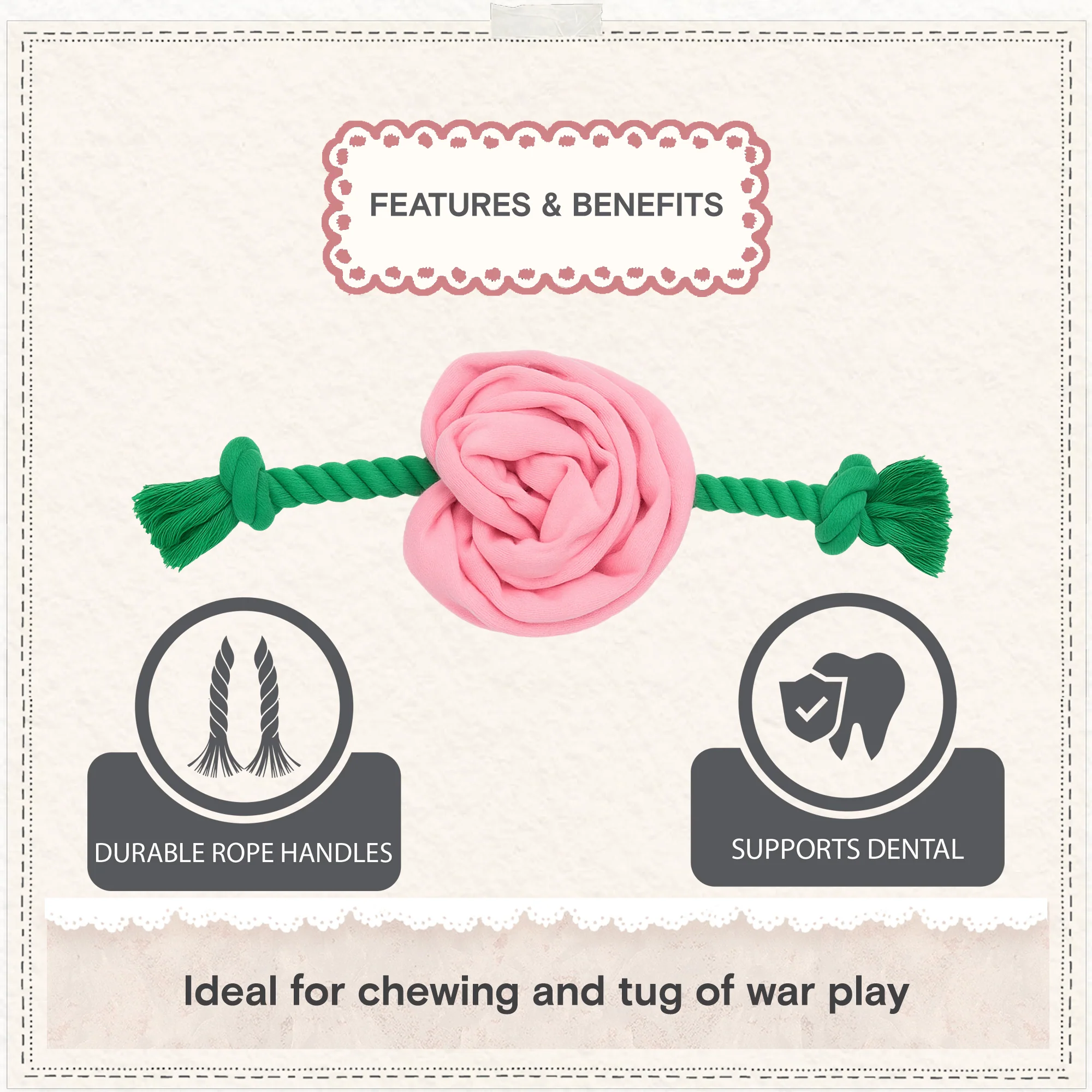 Cath Kidston Dolly Rose Rope Dog Toy - Image 6