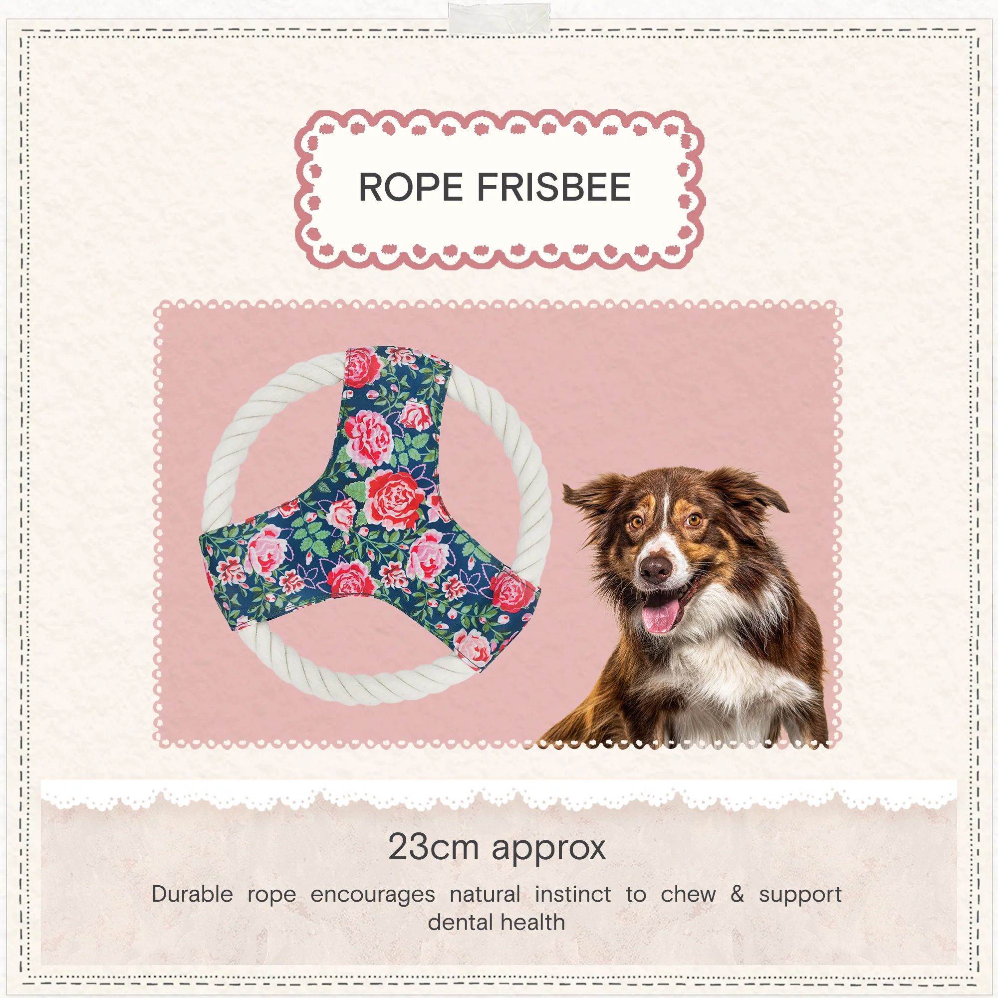 Cath Kidston Dolly Rose Rope Frisbee Dog Toy - Image 3