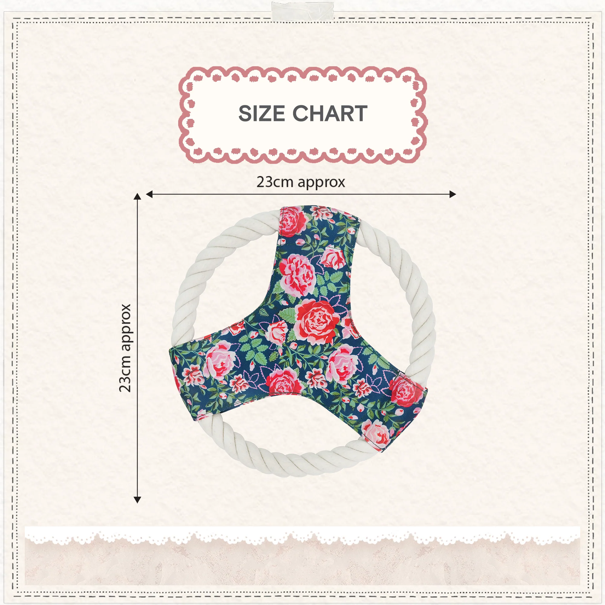 Cath Kidston Dolly Rose Rope Frisbee Dog Toy - Image 5