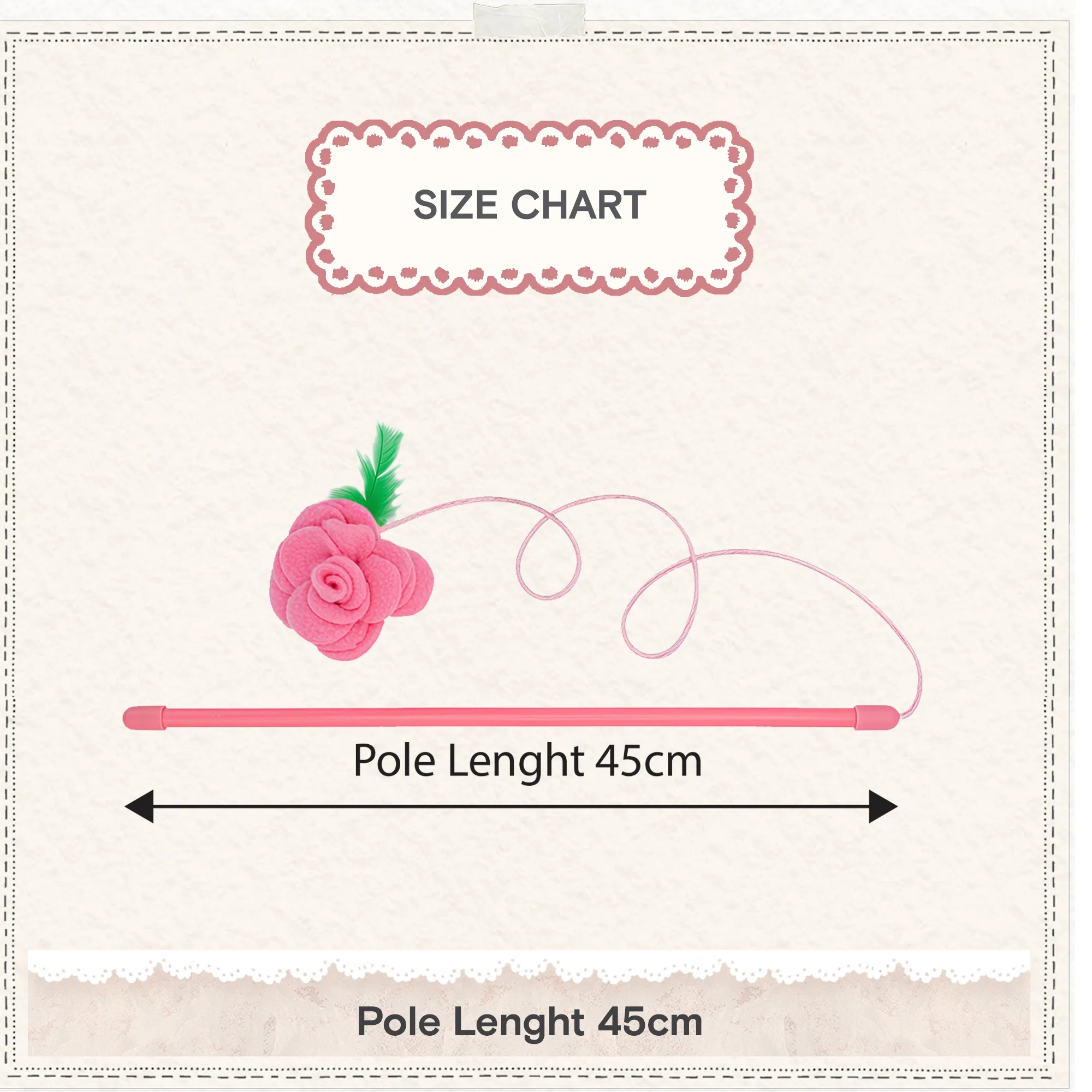 Cath Kidston Dolly Rose Single Rose Cat Teaser Toy - Image 5