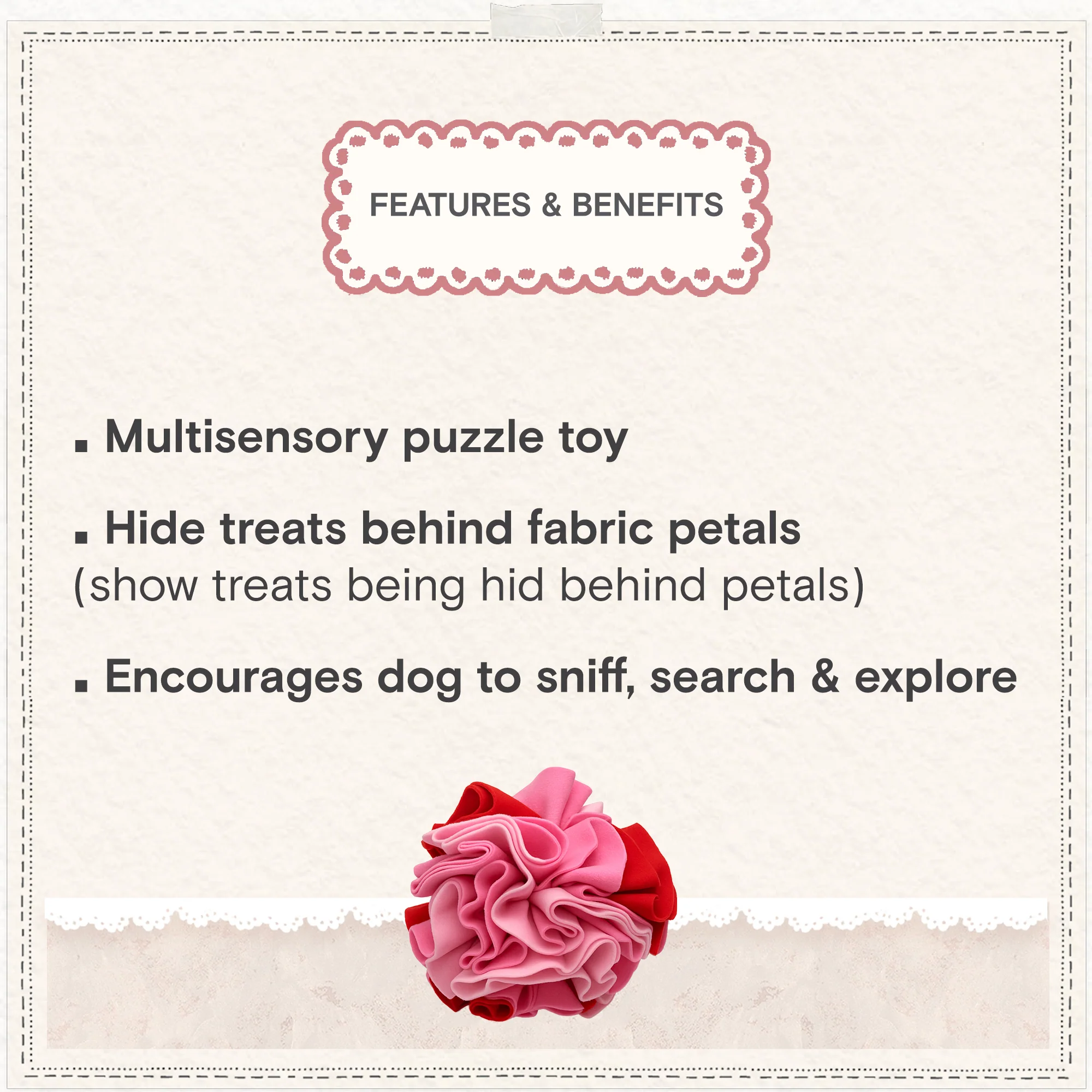Cath Kidston Dolly Rose Snuffle Ball Dog Toy - Image 4