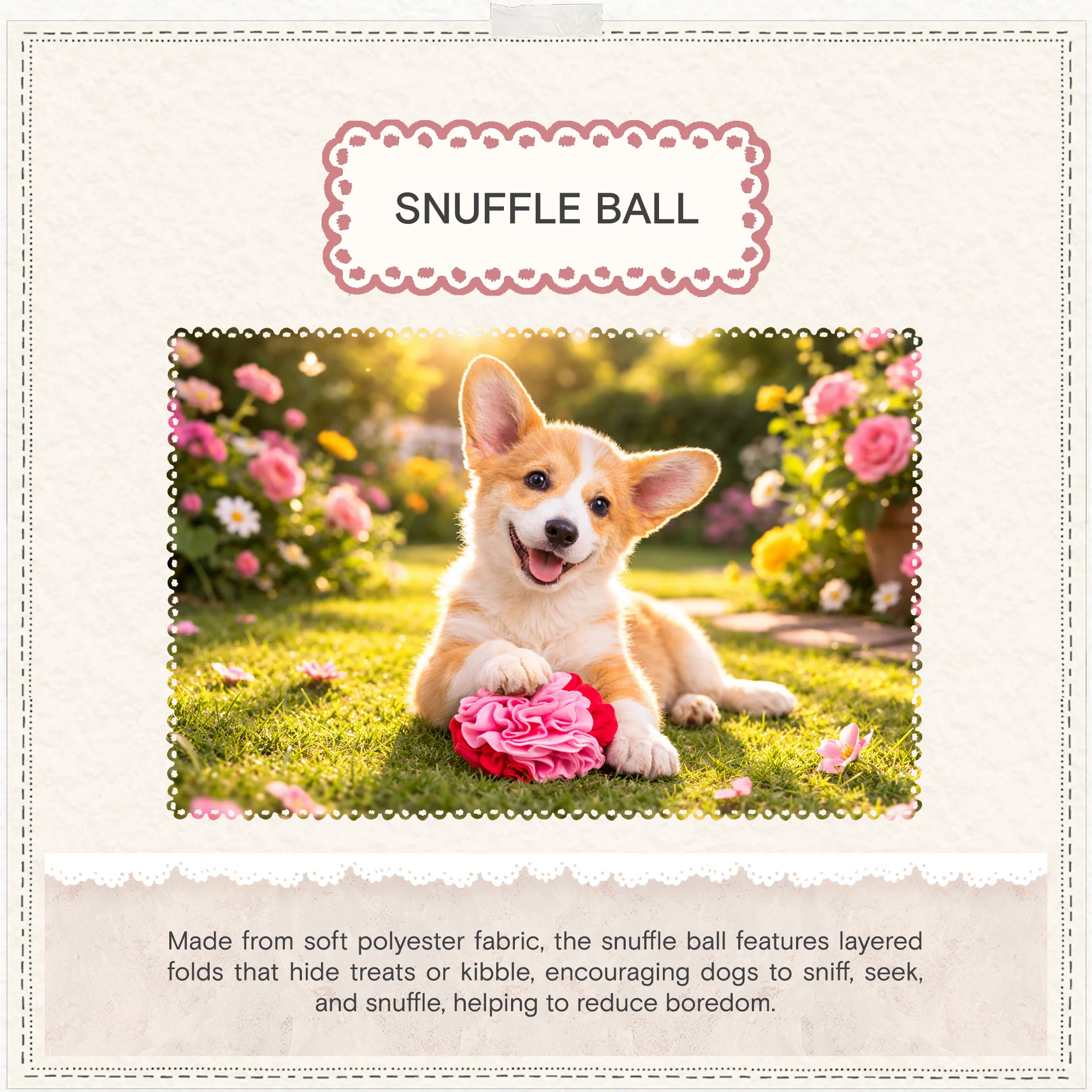 Cath Kidston Dolly Rose Snuffle Ball Dog Toy - Image 5