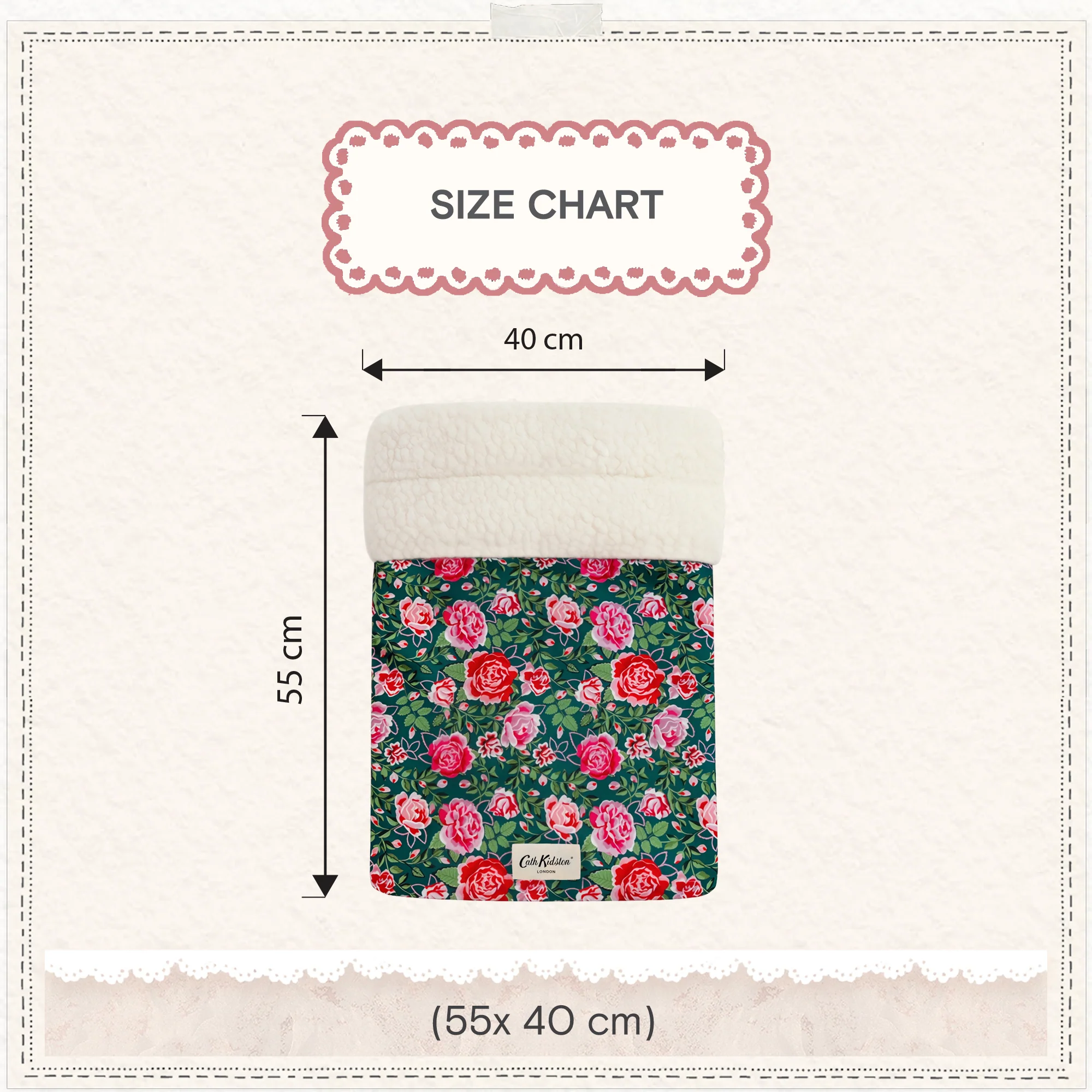 Cath Kidston Dolly Rose Snuggle Sack Cat Bed - Image 5