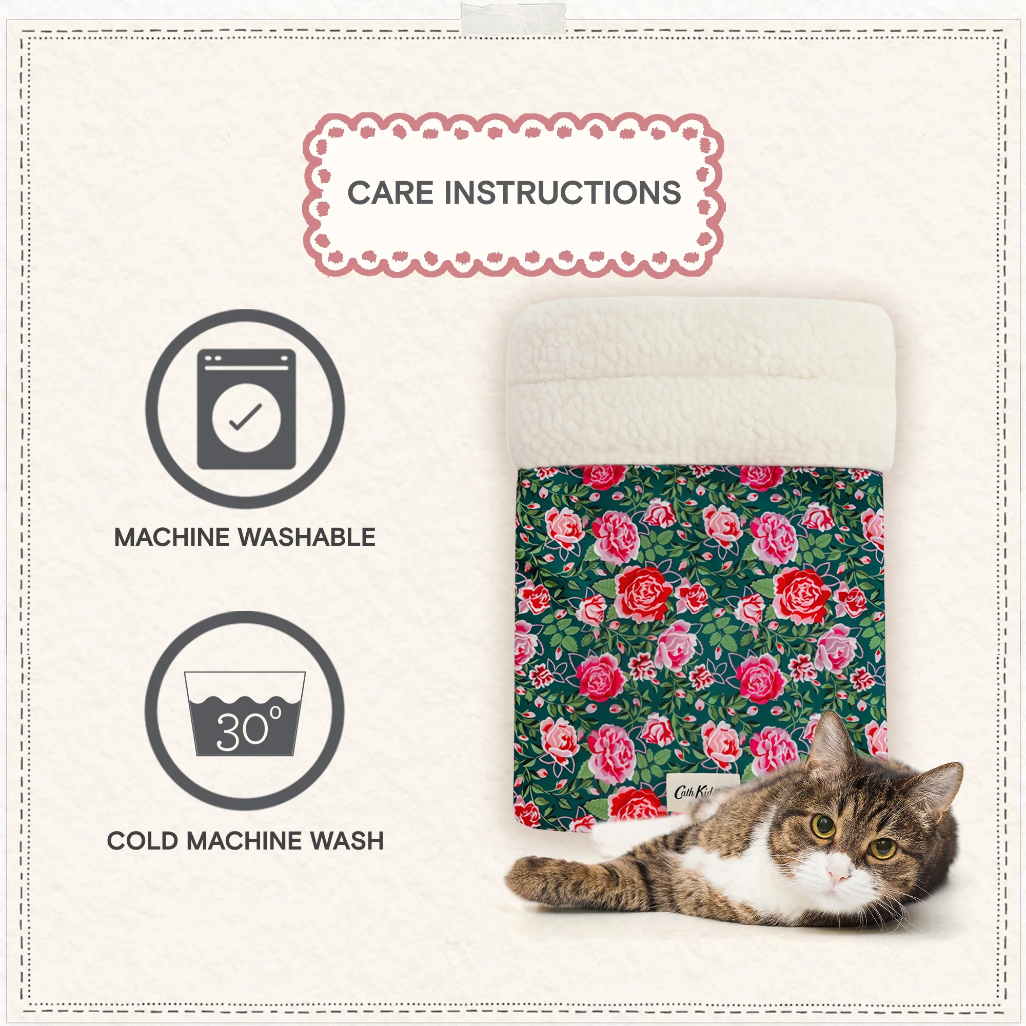 Cath Kidston Dolly Rose Snuggle Sack Cat Bed - Image 6