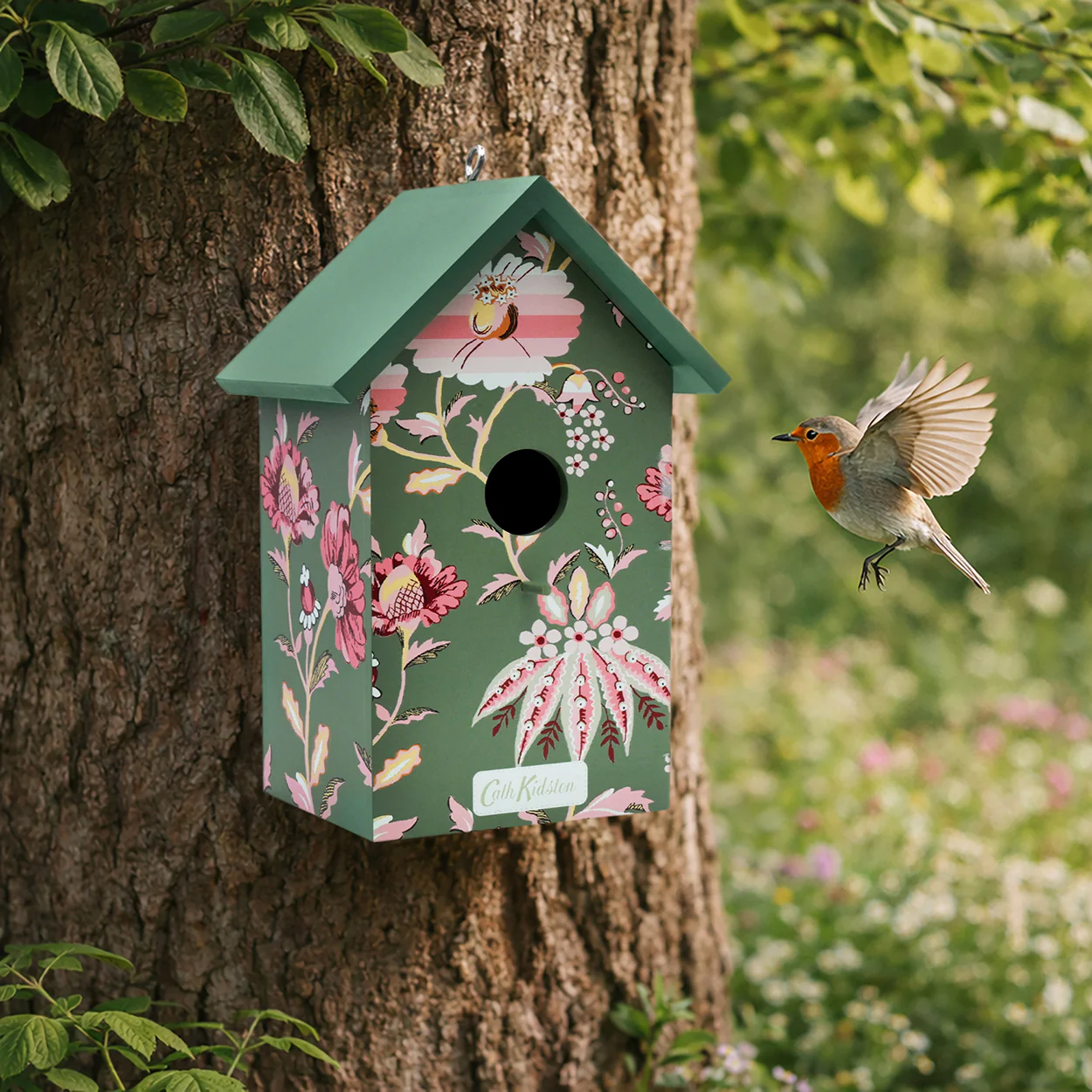 Cath Kidston Green Floral Bird House - Image 7