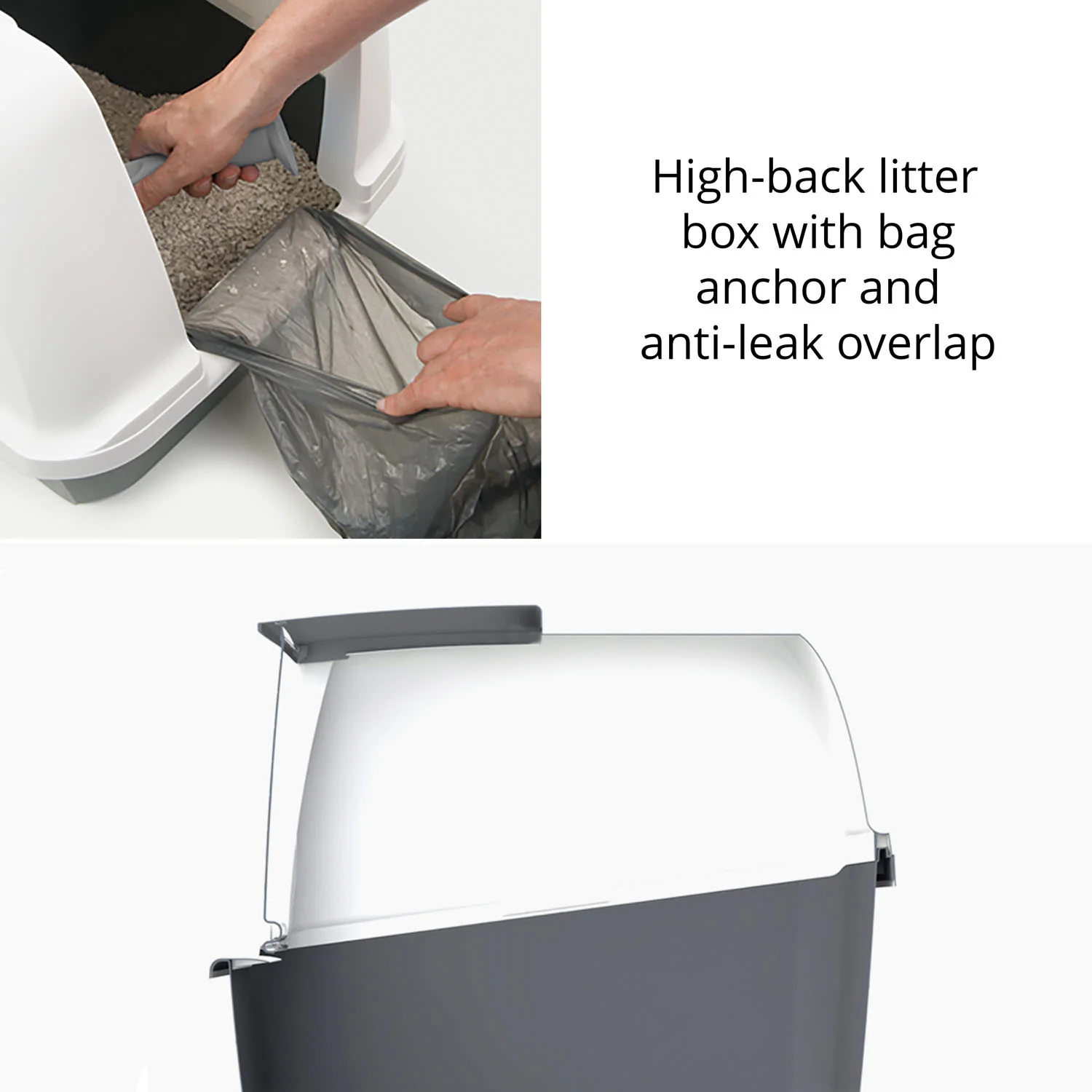 Catit Airsift Hooded White/Grey Cat Litter Box - Image 10