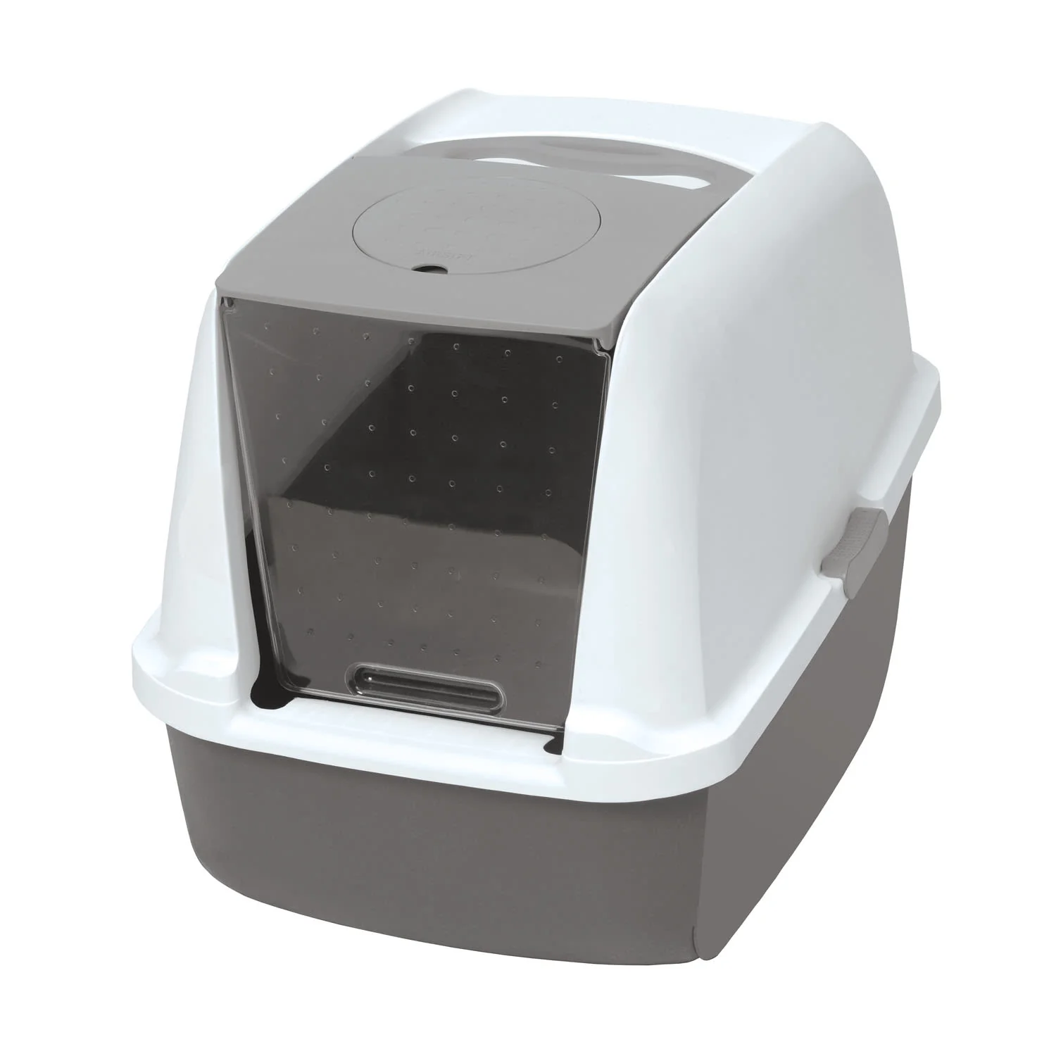 Catit Airsift Hooded White/Grey Cat Litter Box - Image 3