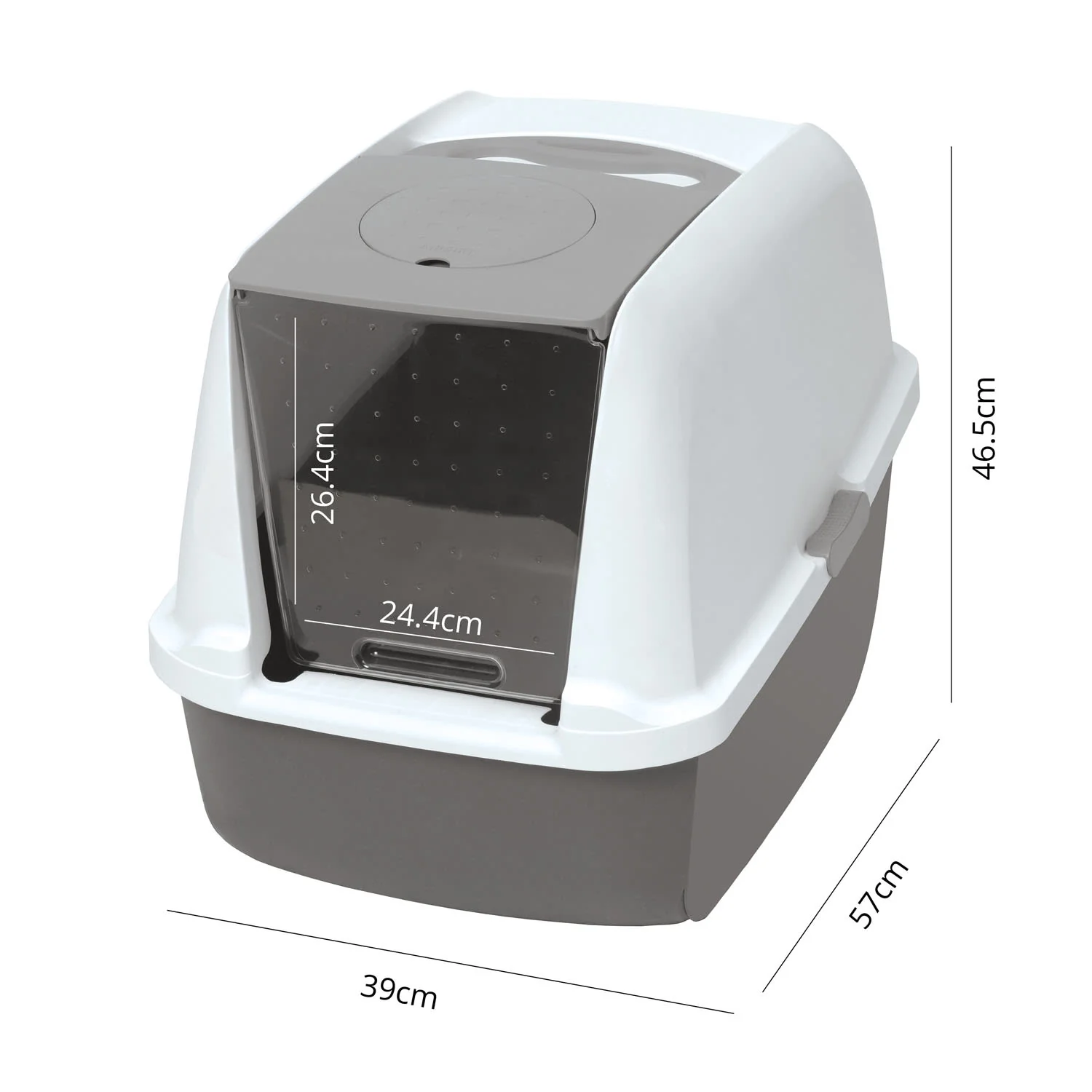 Catit Airsift Hooded White/Grey Cat Litter Box - Image 4