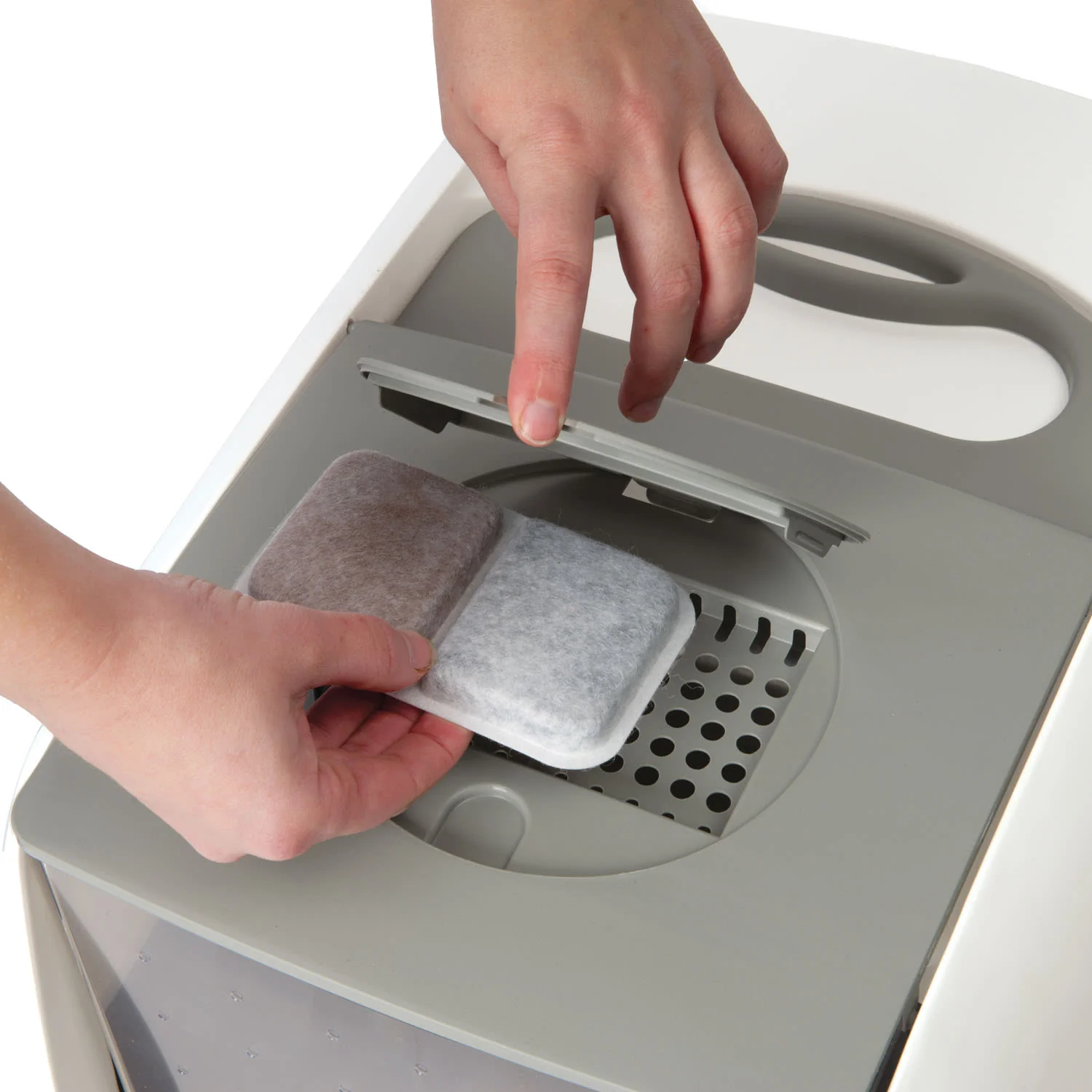 Catit Airsift Hooded White/Grey Cat Litter Box - Image 8