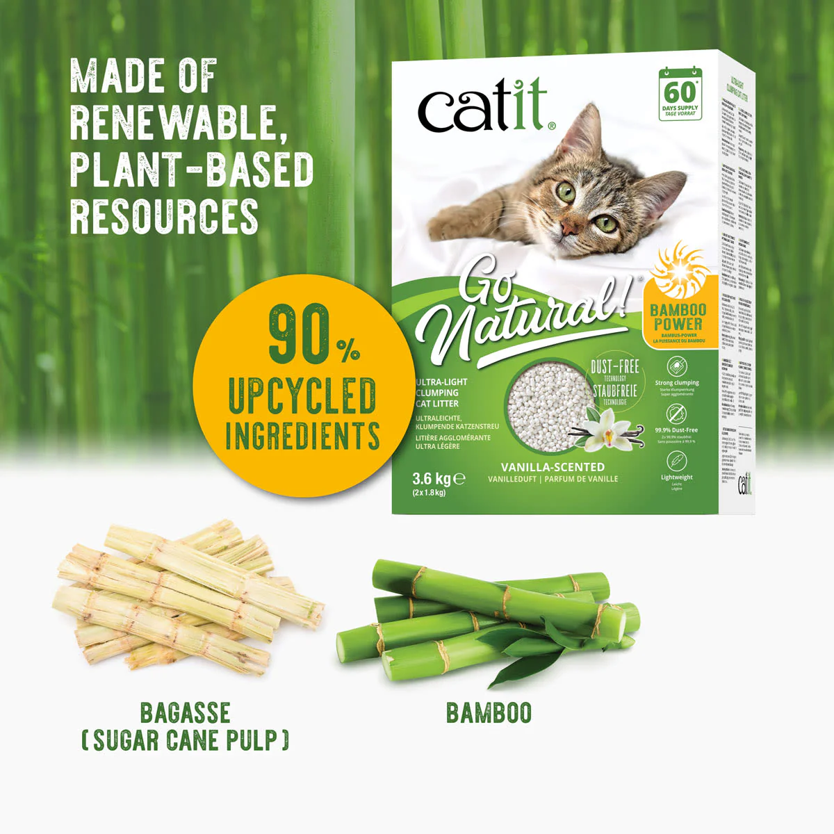 Catit Go Natural Bamboo Cat Litter - Vanilla - Image 6