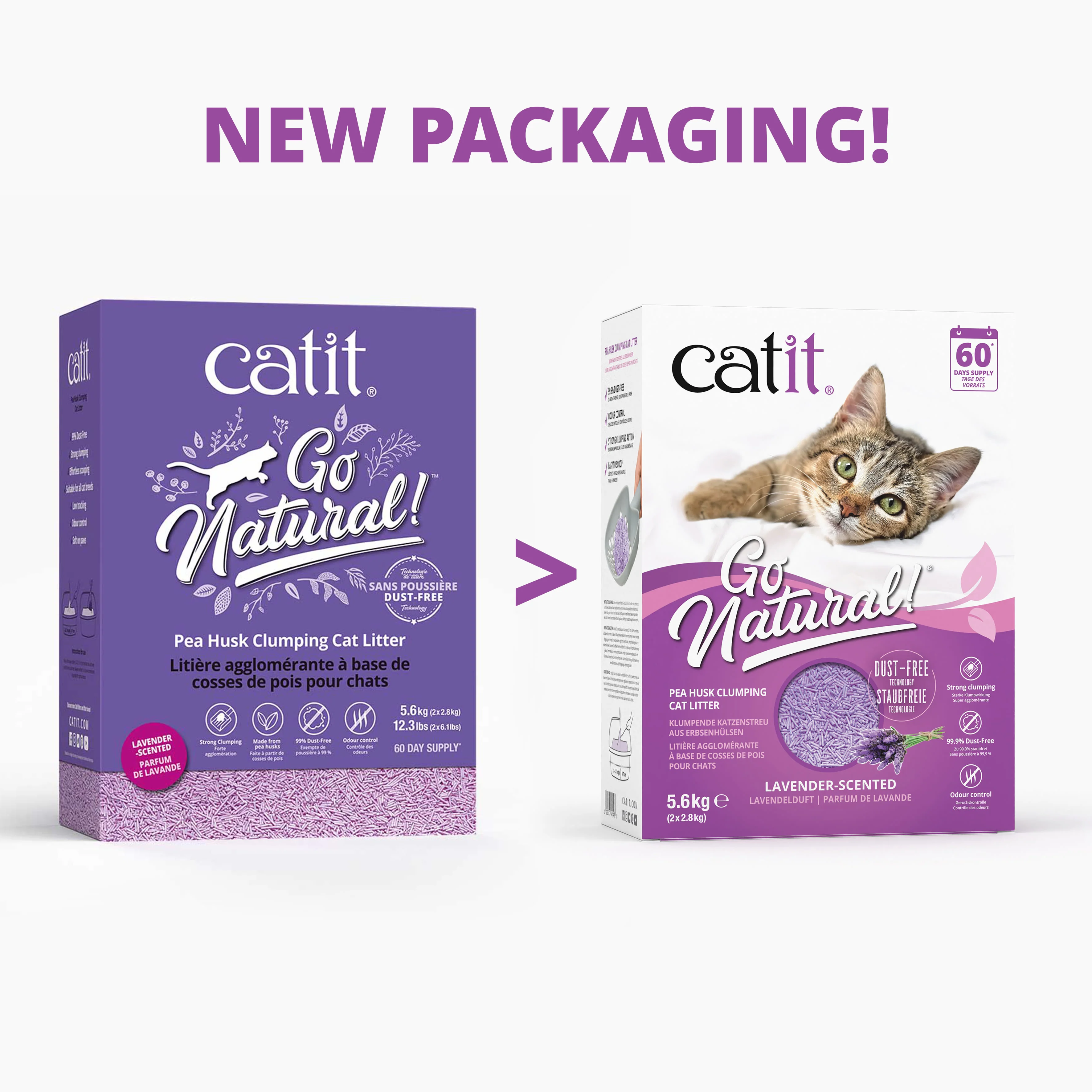 Catit Go Natural Lavender Pea Husk Clumping Cat Litter - Image 2