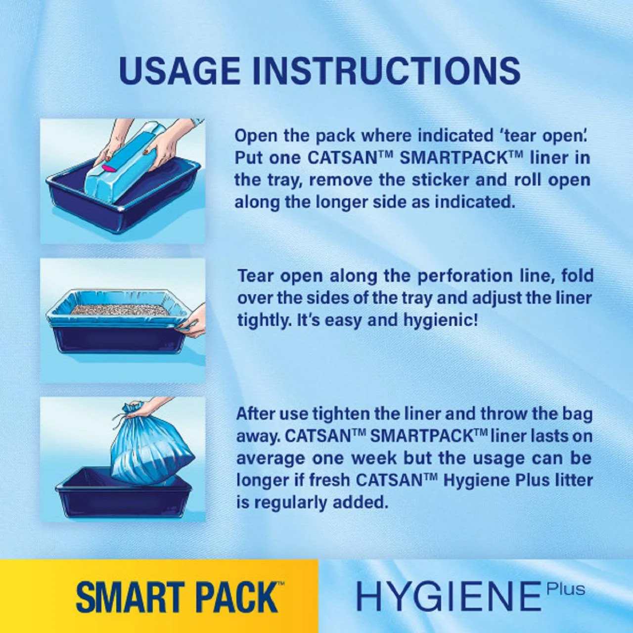 Catsan Hygiene Smart Pack 2x Inlays Cat Litter Dust-Free Litter Tray Liner - Image 5