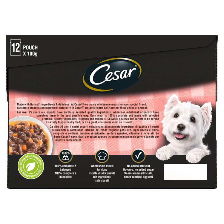 CESAR Deliciously Fresh Dog Food Pouches Mixed Selection in Sauce - Image 2