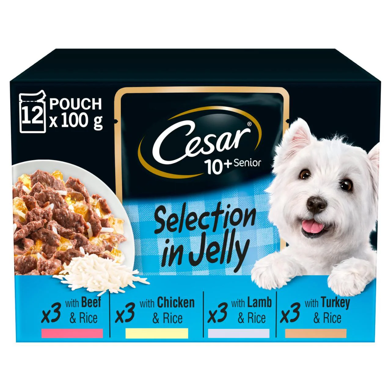 Cesar Senior Wet Dog Food Pouches Mixed Selection in Jelly - Image 2