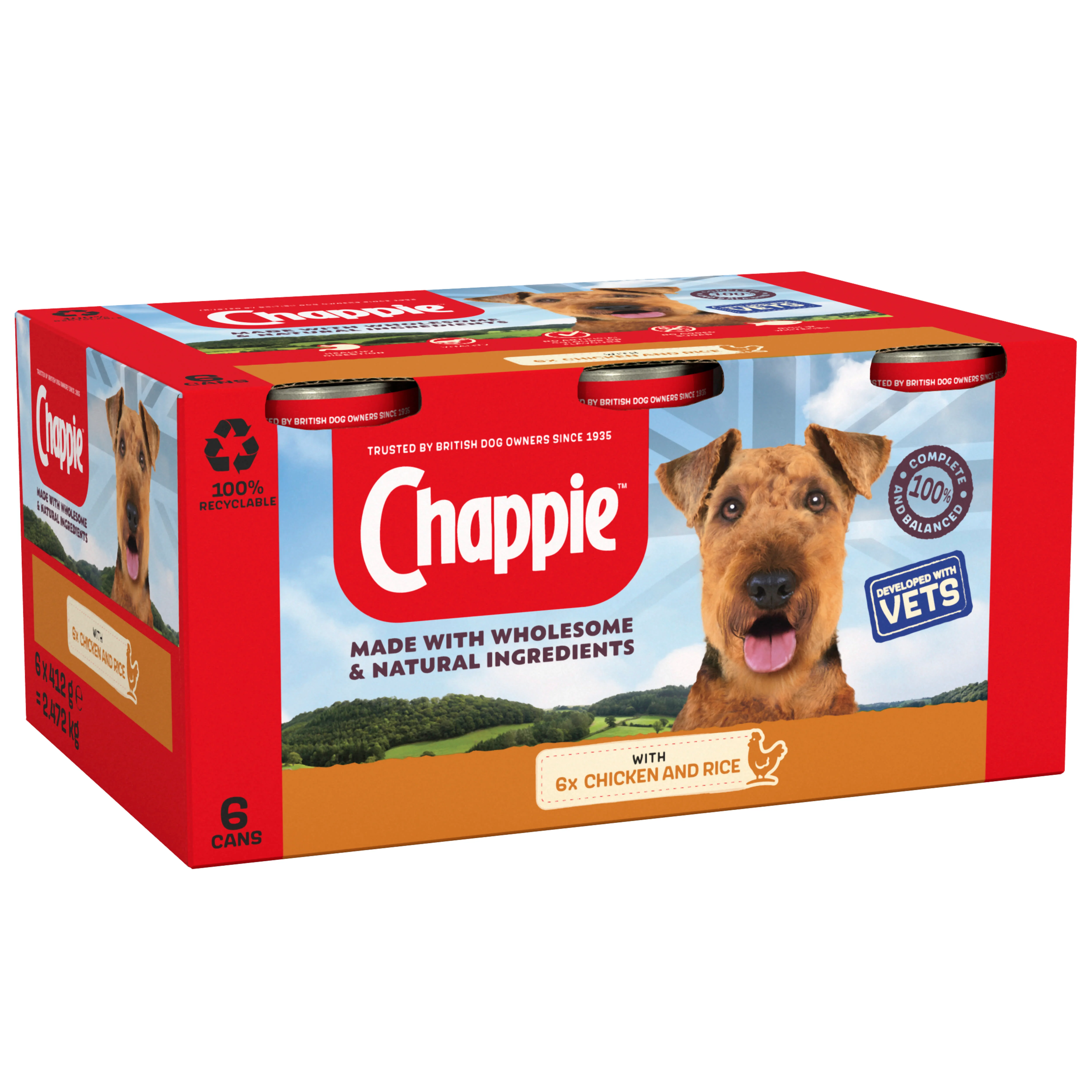 Chappie Adult Wet Dog Food Tins Chicken & Rice in Loaf - Image 3