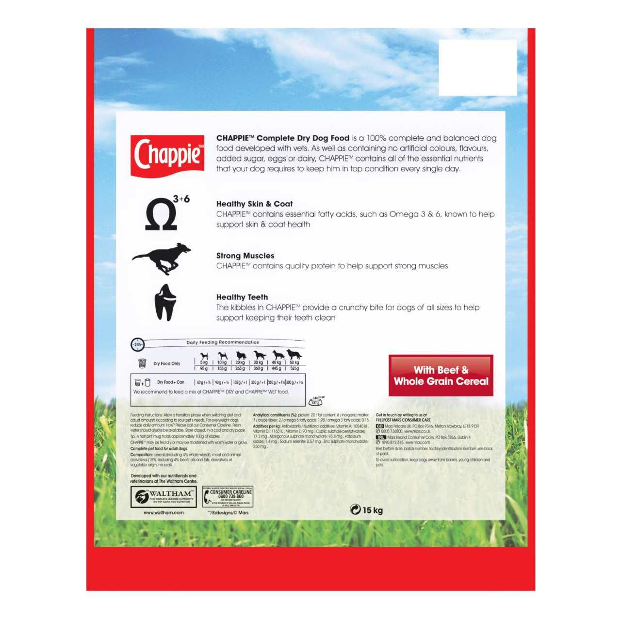Chappie Complete Adult Dry Dog Food Beef & Wholegrain Cereal - Image 4