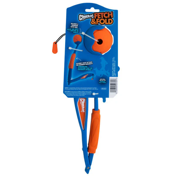Chuckit! Fetch & Fold Launcher Blue and Orange Dog Toy - Image 2