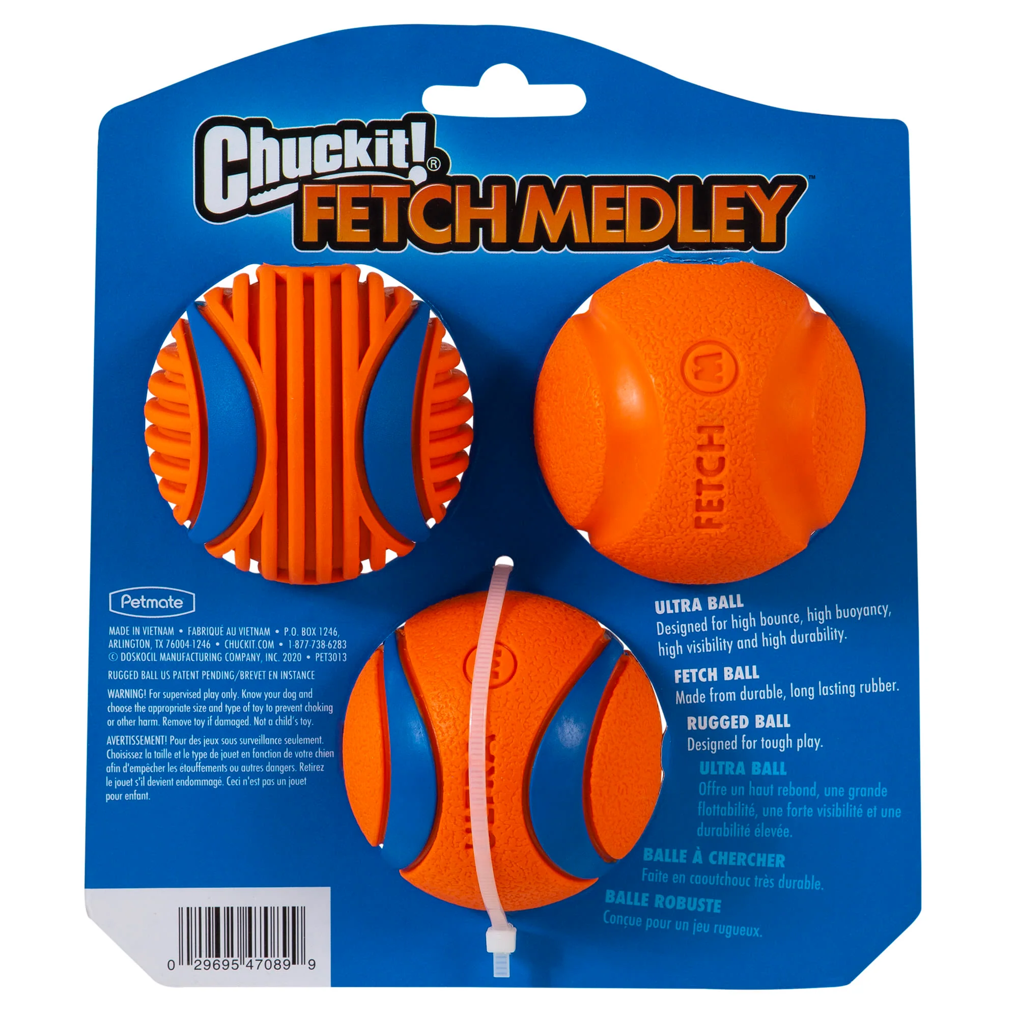 Chuckit! Fetch Medley Gen 3 Medium Orange Ball Dog Toy - Image 2