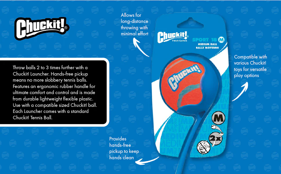 Chuckit! Sport 12 Pocket Ball Launcher Blue and Orange Medium Dog Toy - Image 4