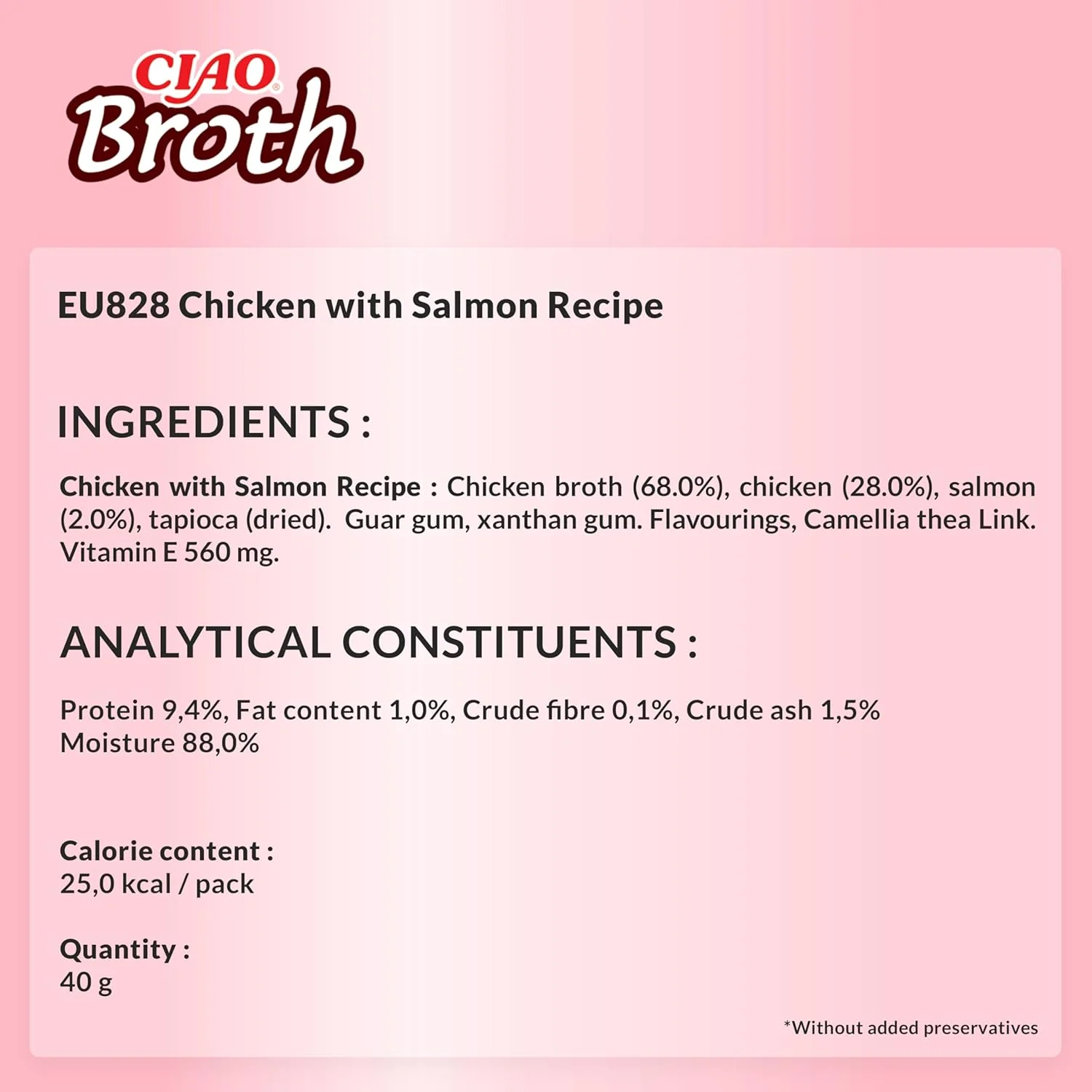 Ciao Broth Wet Cat Food - Chicken with Salmon Recipe - Image 2