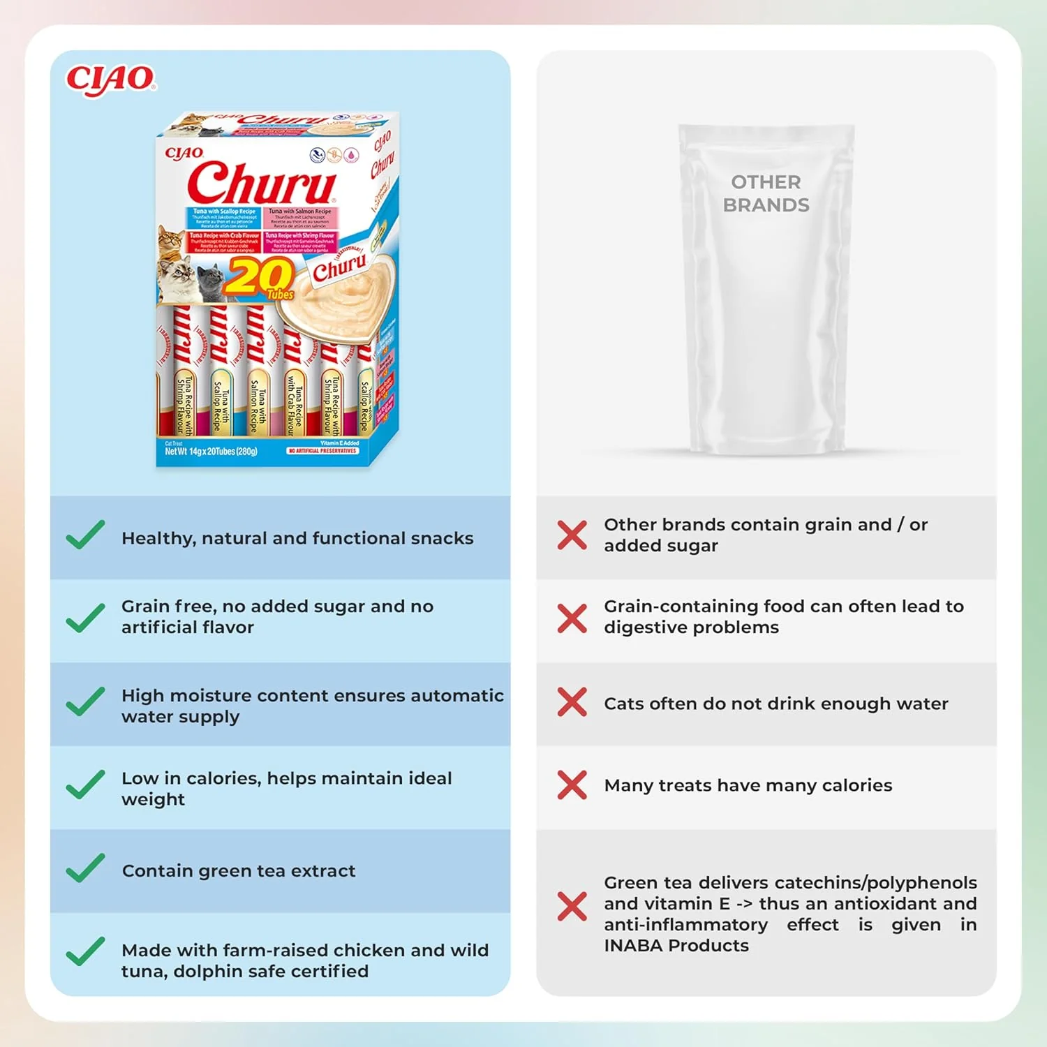 Ciao Churu 20 Pack Box Cat Treat - Tuna Seafood Variety - Image 3