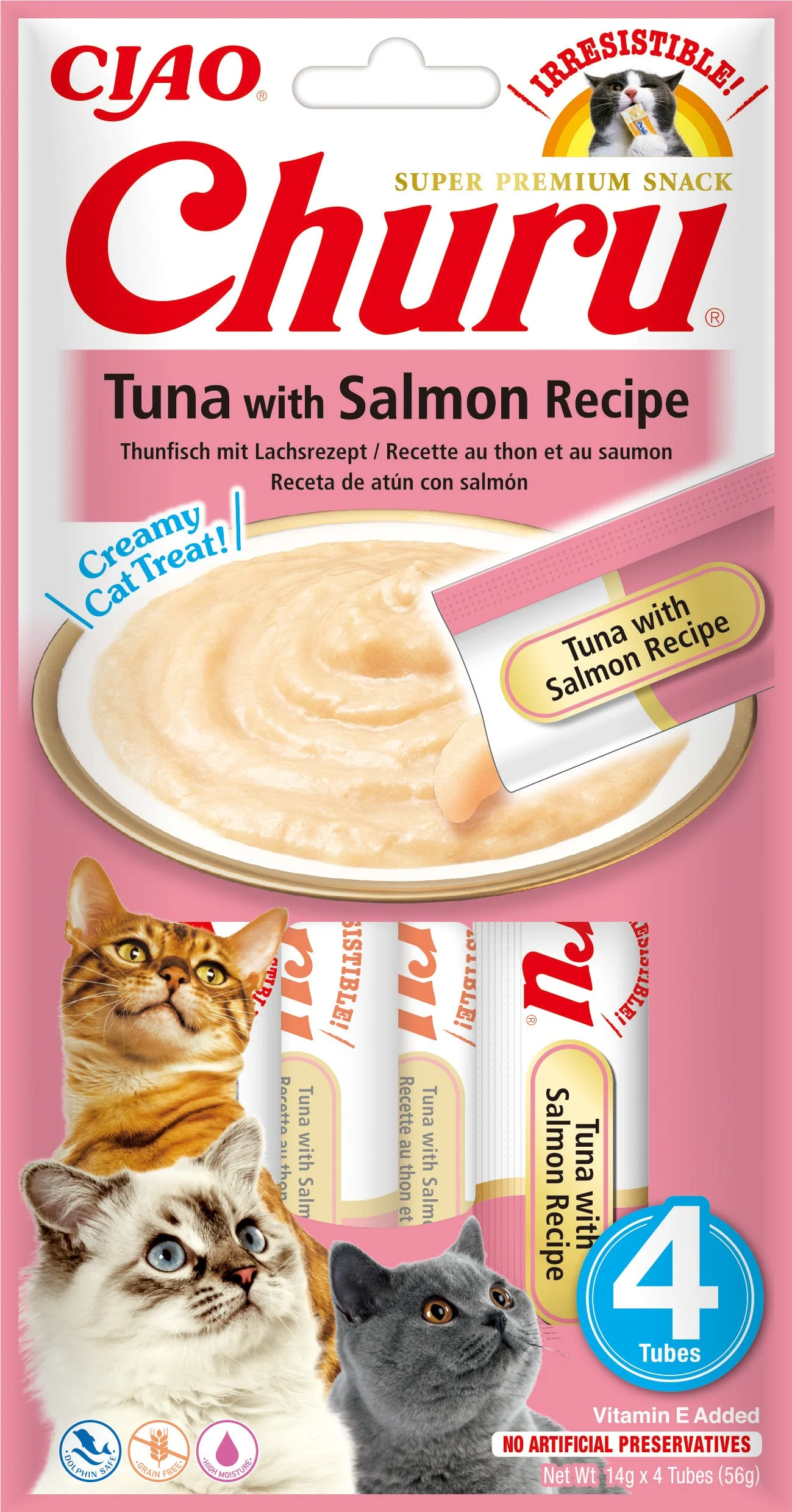 Ciao Churu 4 Pack Cat Treat - Tuna with Salmon Recipe