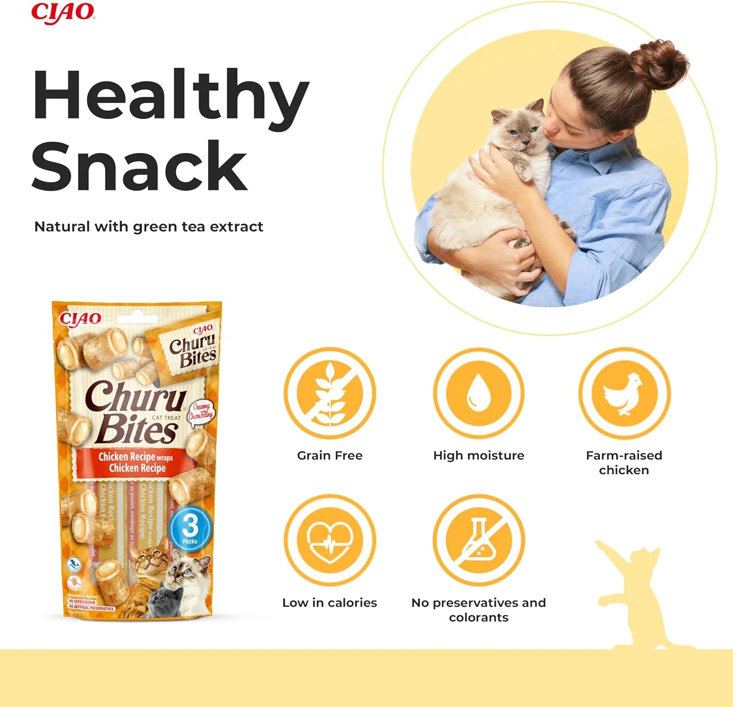 Ciao Churu Bites 3 Pack Cat Treat - Chicken Recipe wraps Chicken Recipe - Image 2