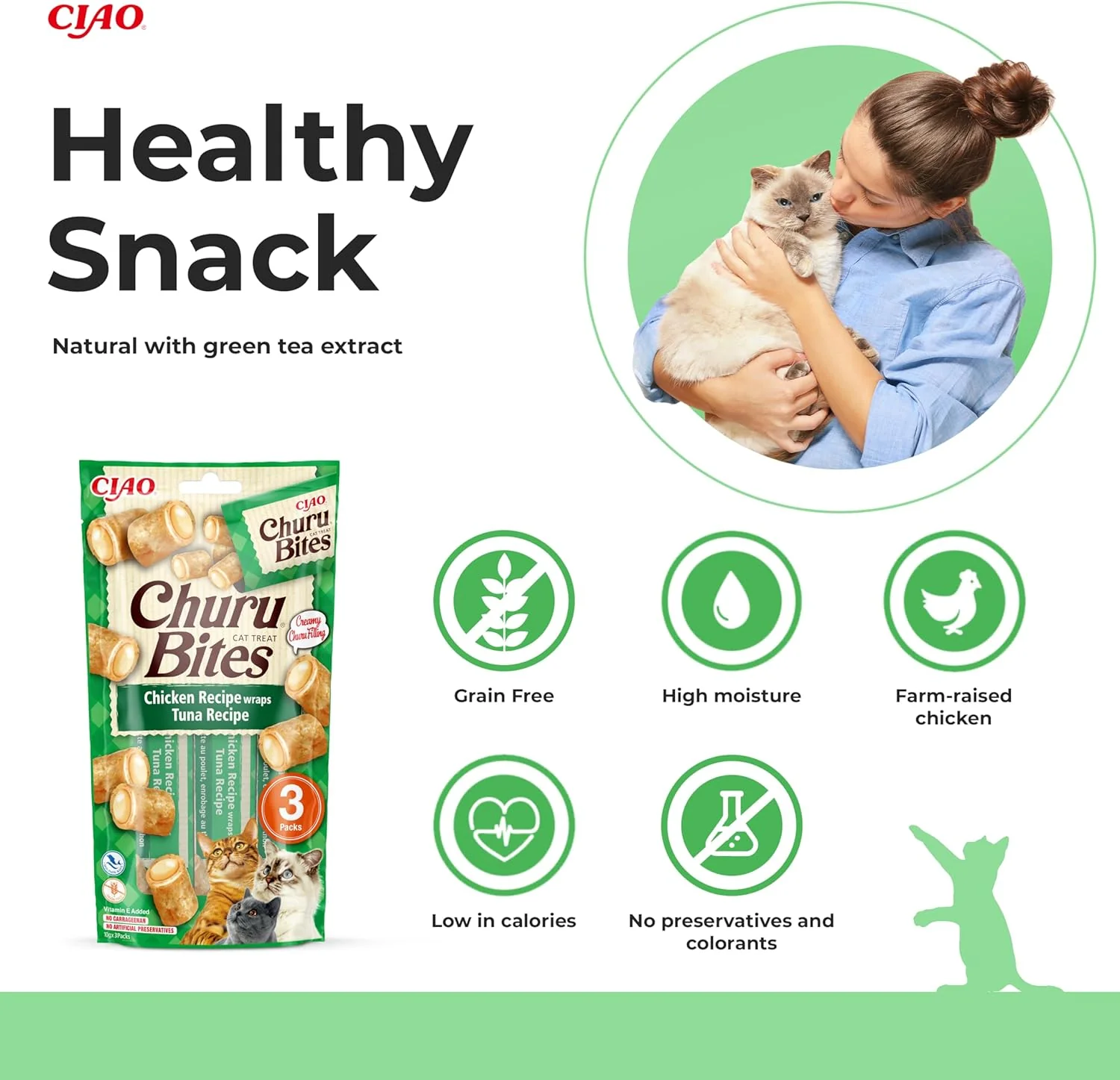 Ciao Churu Bites 3 Pack Cat Treat - Chicken Recipe wraps Tuna Recipe - Image 2