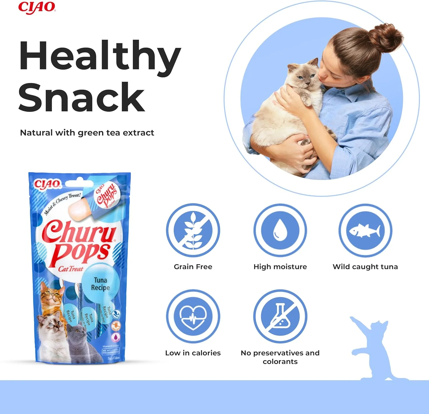 Ciao Churu Pops 4 Pack Cat Treat - Tuna Recipe - Image 2