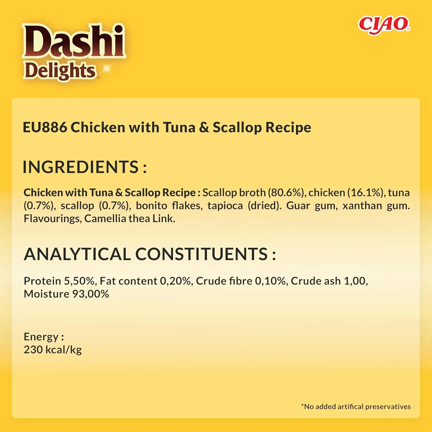 Ciao Dashi Delights Silky Broth Wet Cat Food - Chicken with Tuna & Scallop Recipe - Image 2