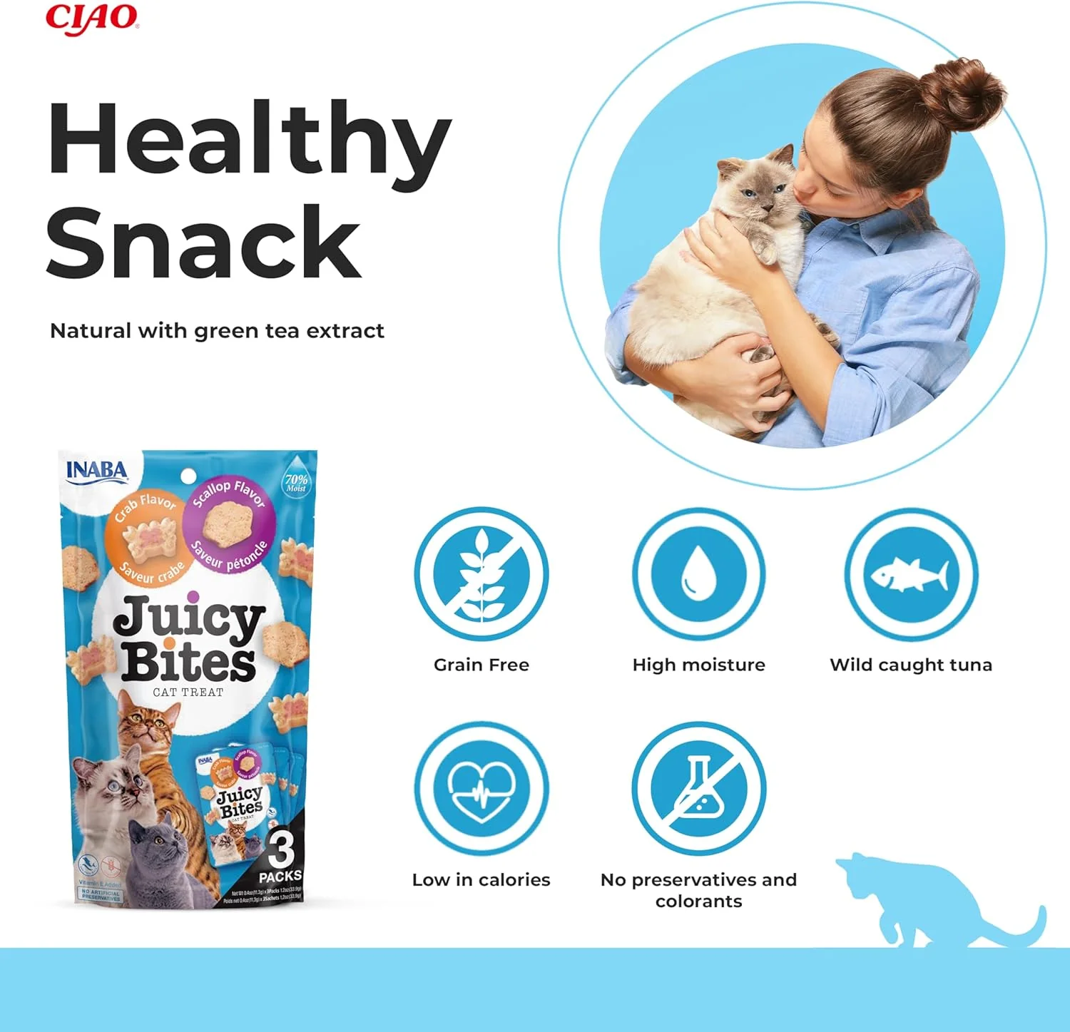 Ciao Juicy Bites Cat Treat - Scallop & Crab Flavour - Image 2