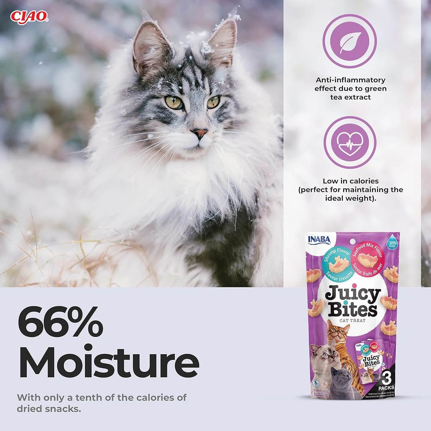 Ciao Juicy Bites Cat Treat - Shrimp & Seafood Mix Flavour - Image 2