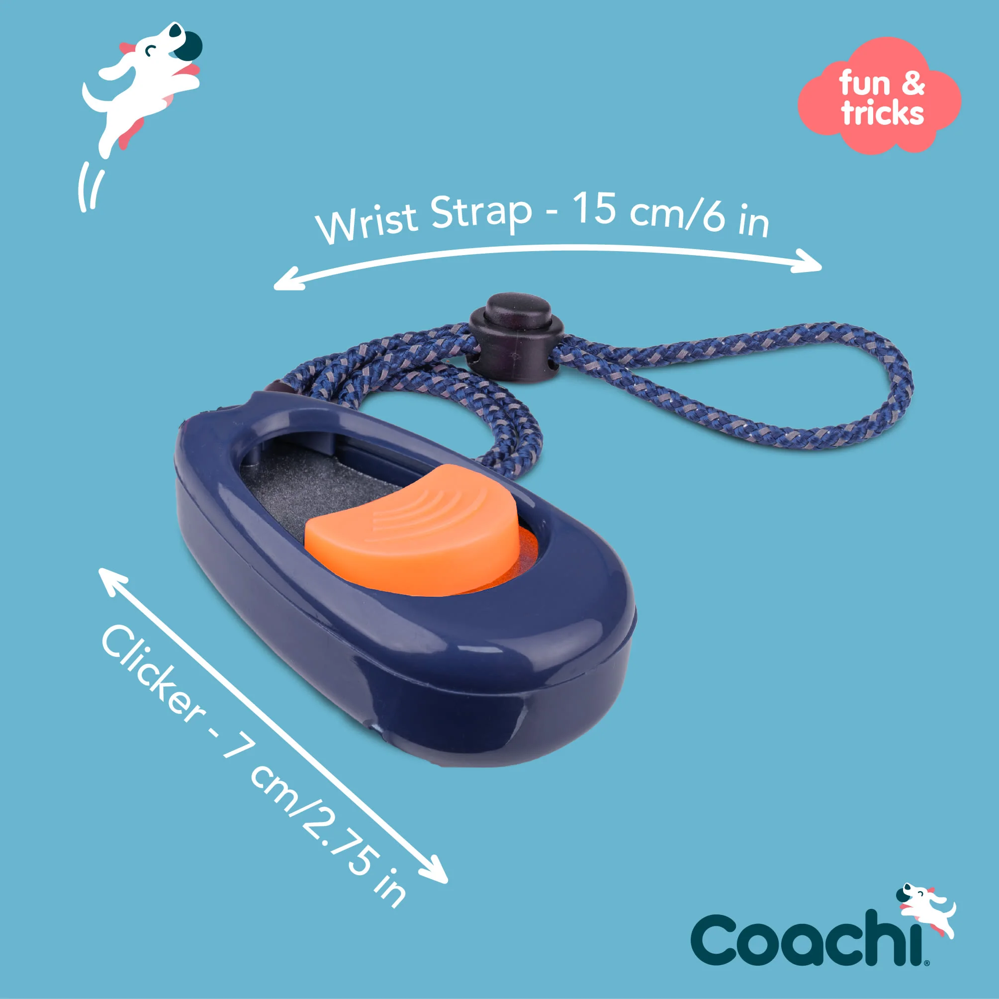 Coachi Multi-Clicker for Dogs - Navy & Coral - Image 6