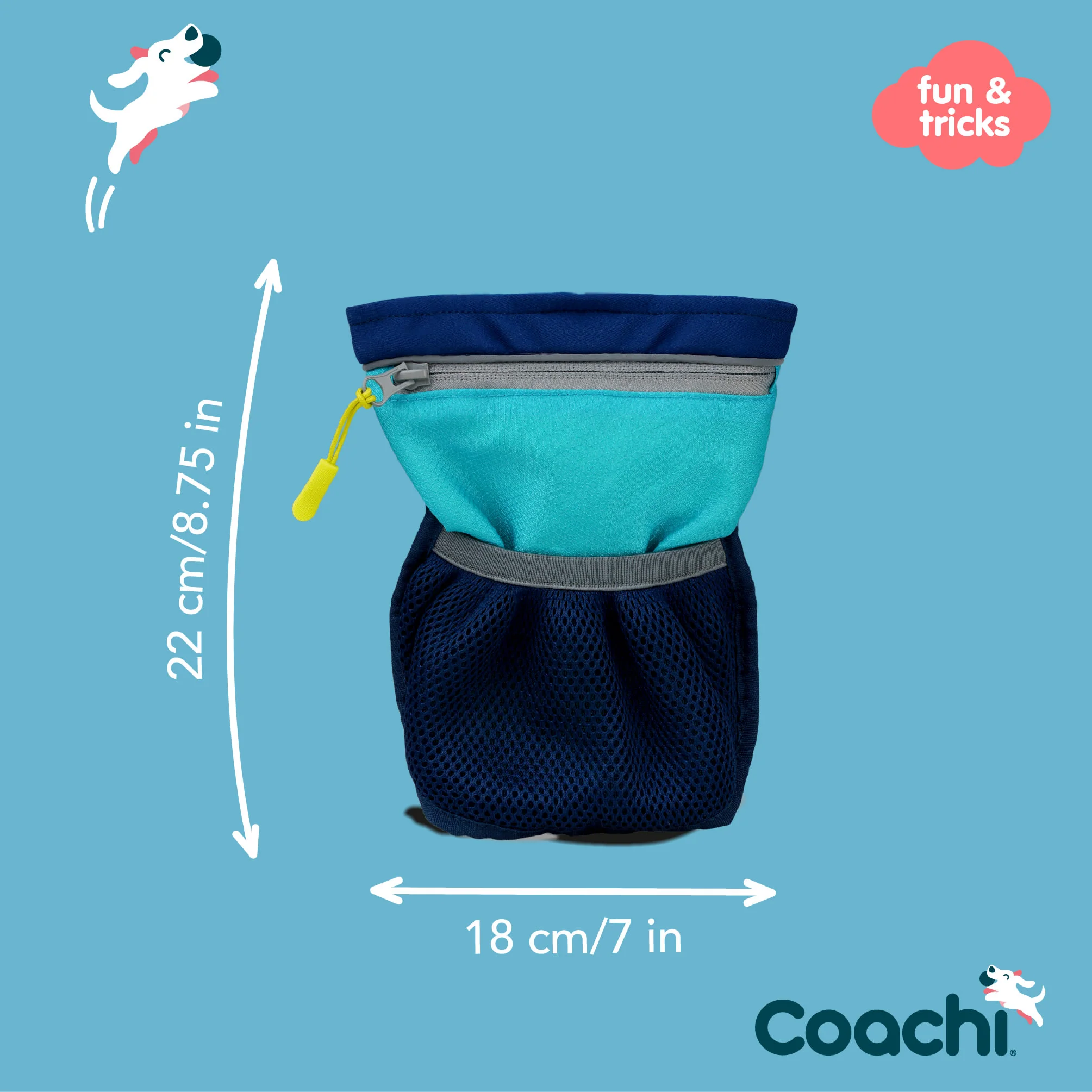 Coachi Pro Train & Treat Bag for Dogs - Navy & Light Blue - Image 5