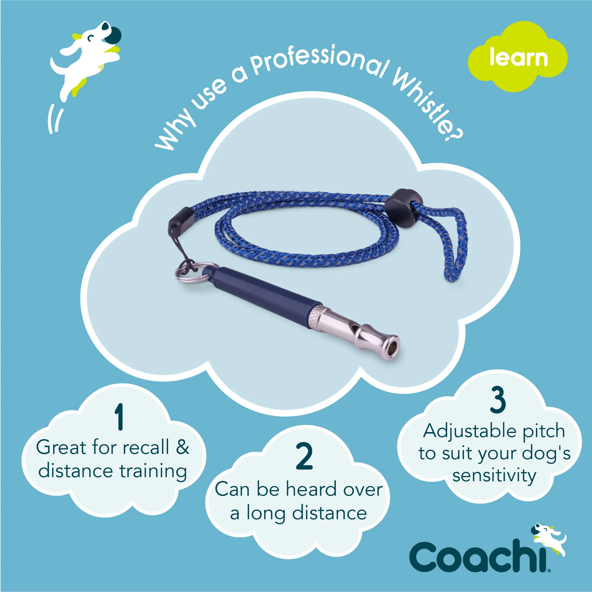 Coachi Professional Whistle for Dogs - Navy - Image 4