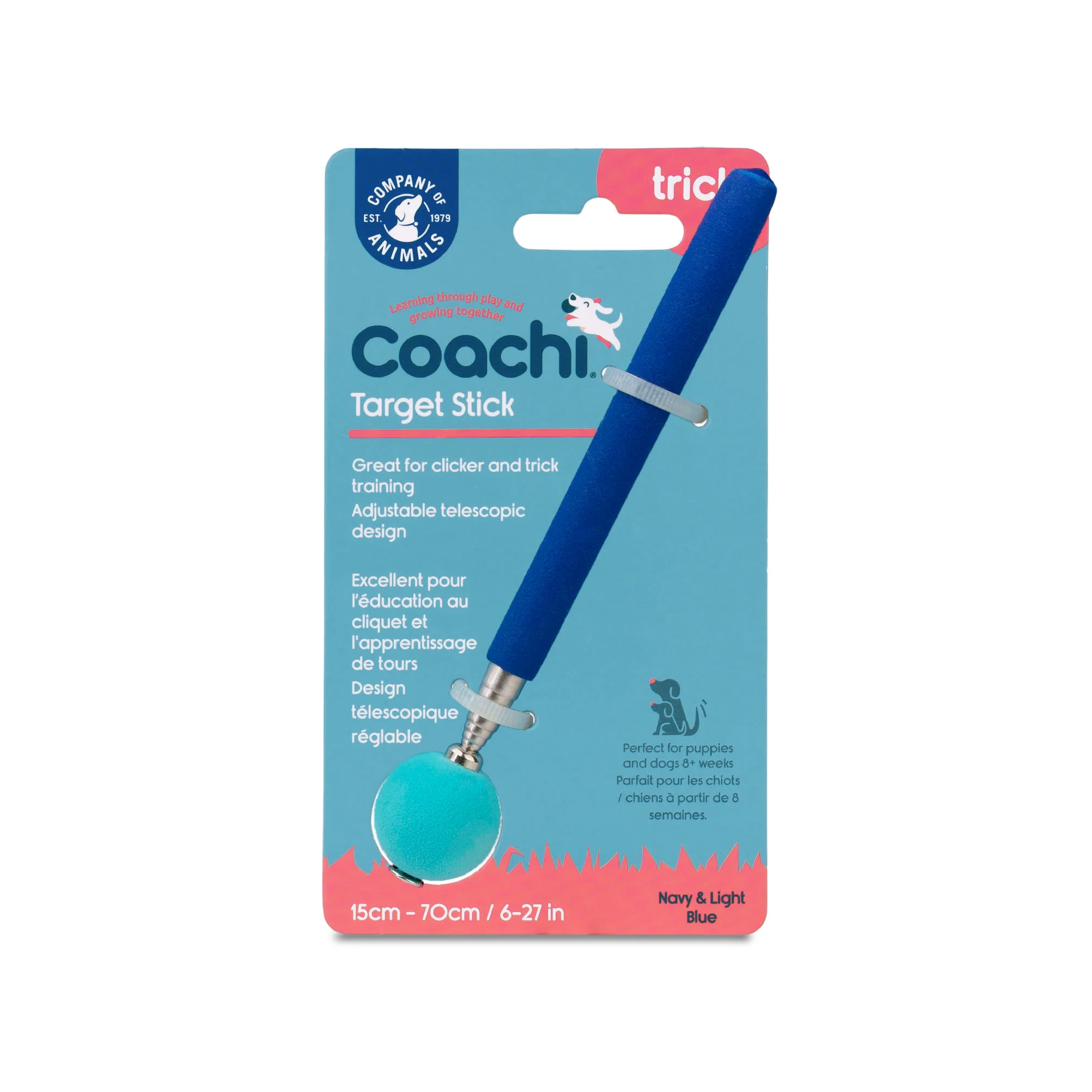 Coachi Target Stick for Dogs - Navy & Light Blue - Image 3