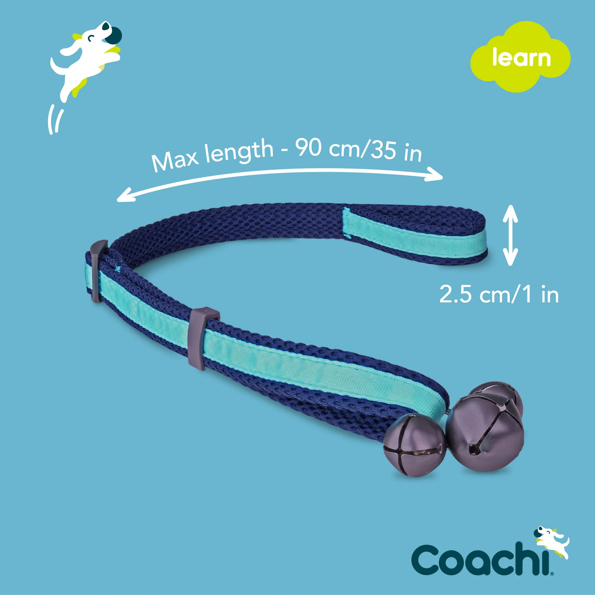 Coachi Toilet Training Bells for Dogs - Navy & Light Blue - Image 6