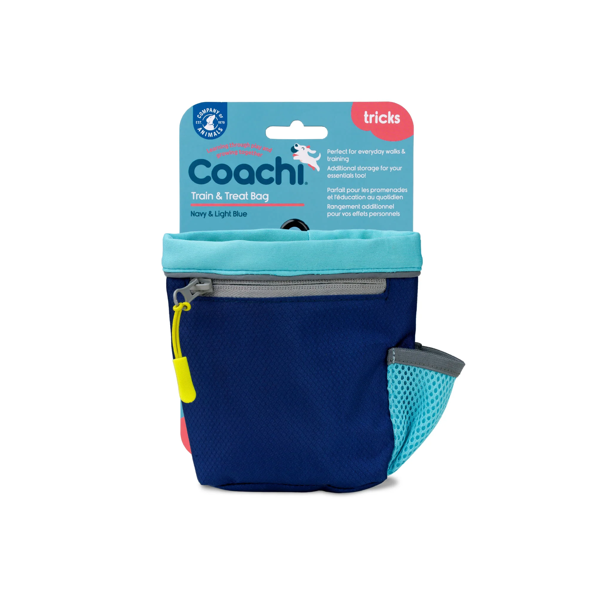 Coachi Train & Treat Bag for Dogs - Navy & Light Blue - Image 2