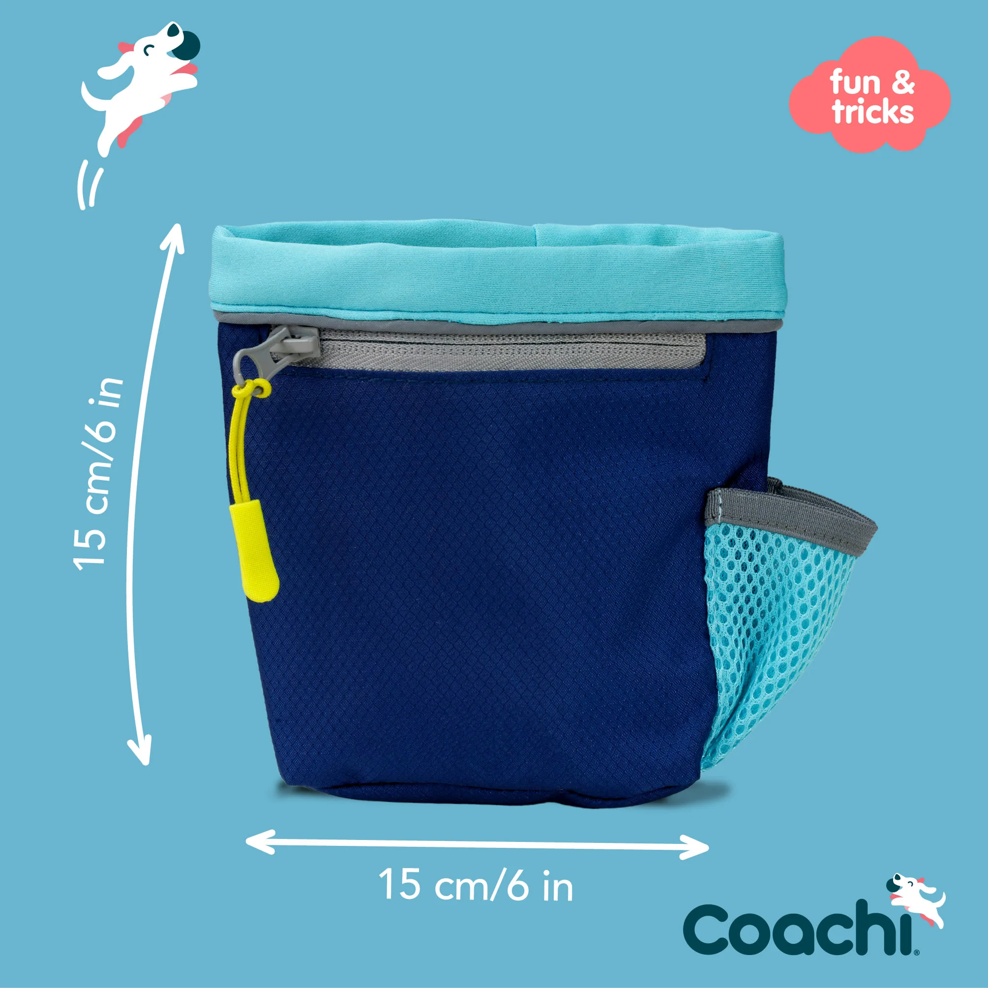 Coachi Train & Treat Bag for Dogs - Navy & Light Blue - Image 5