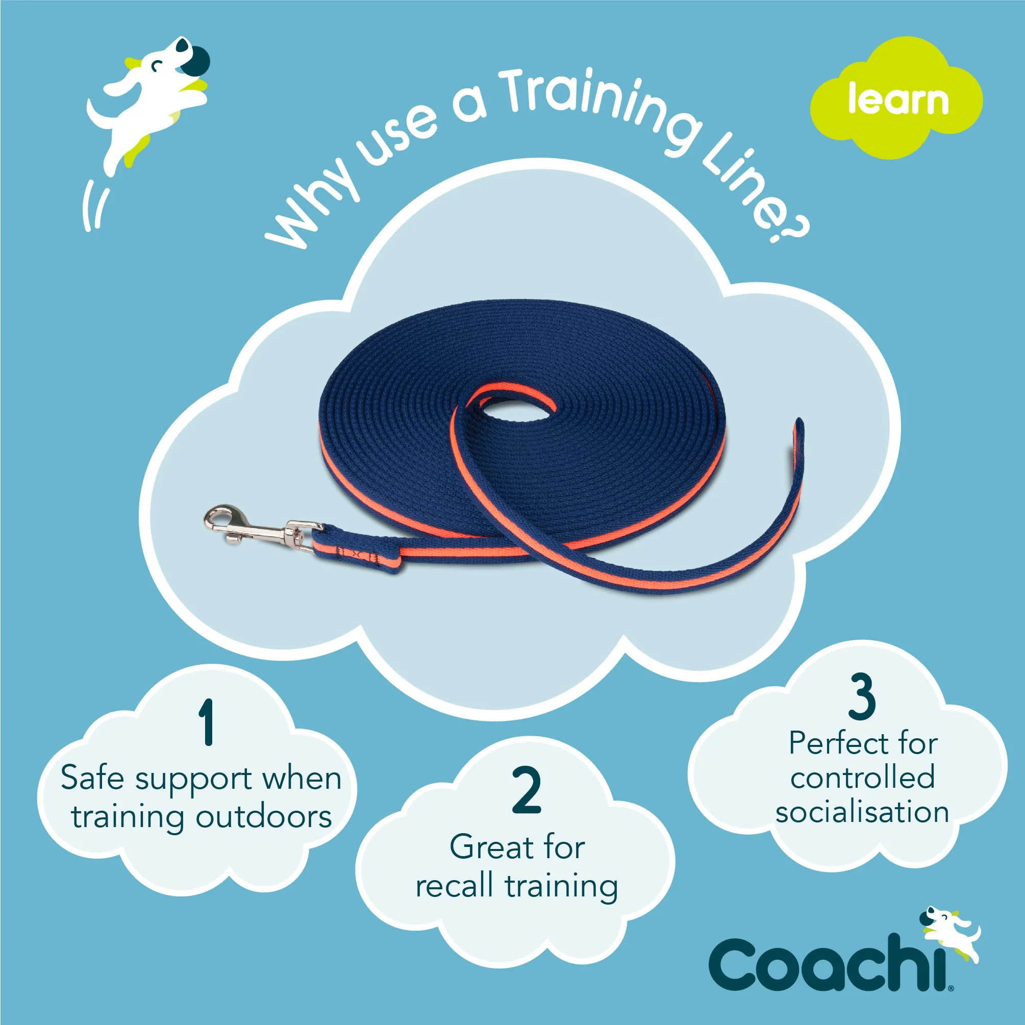Coachi Training Line for Dogs - Navy & Coral - Image 4