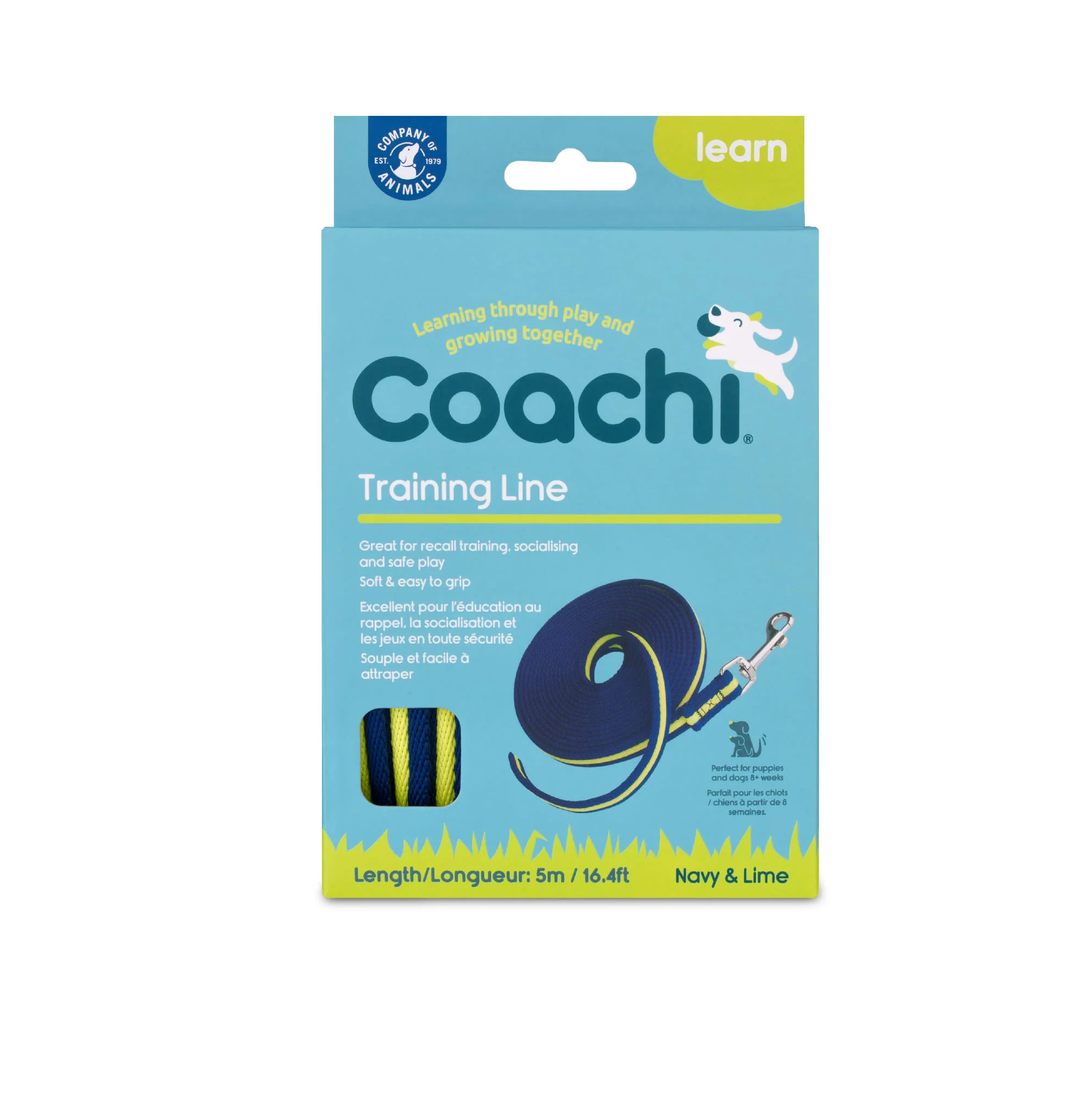Coachi Training Line for Dogs - Navy & Lime - Image 3