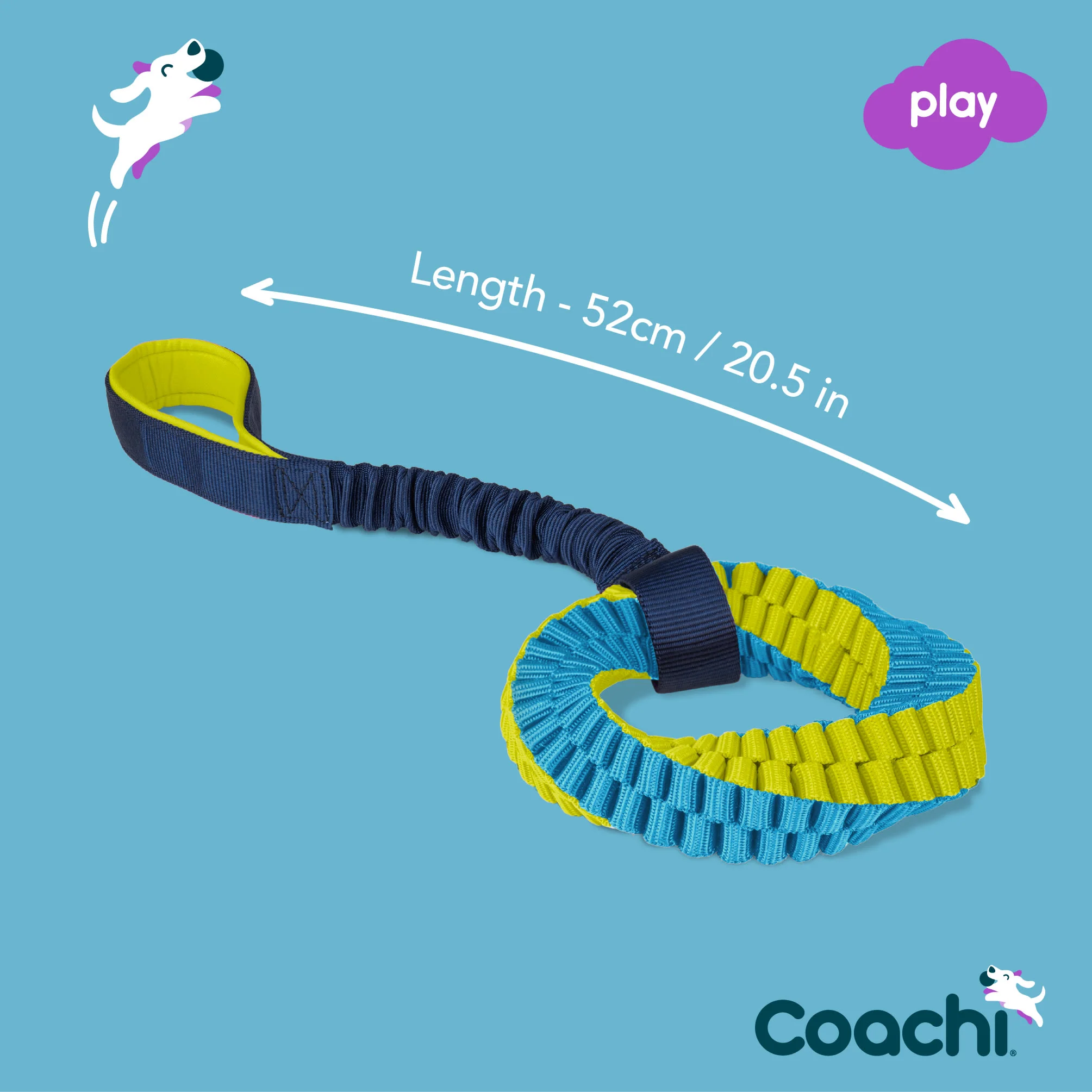 Coachi Tuggi Helix Toy for Dogs - Navy, Lime & Light Blue - Image 6