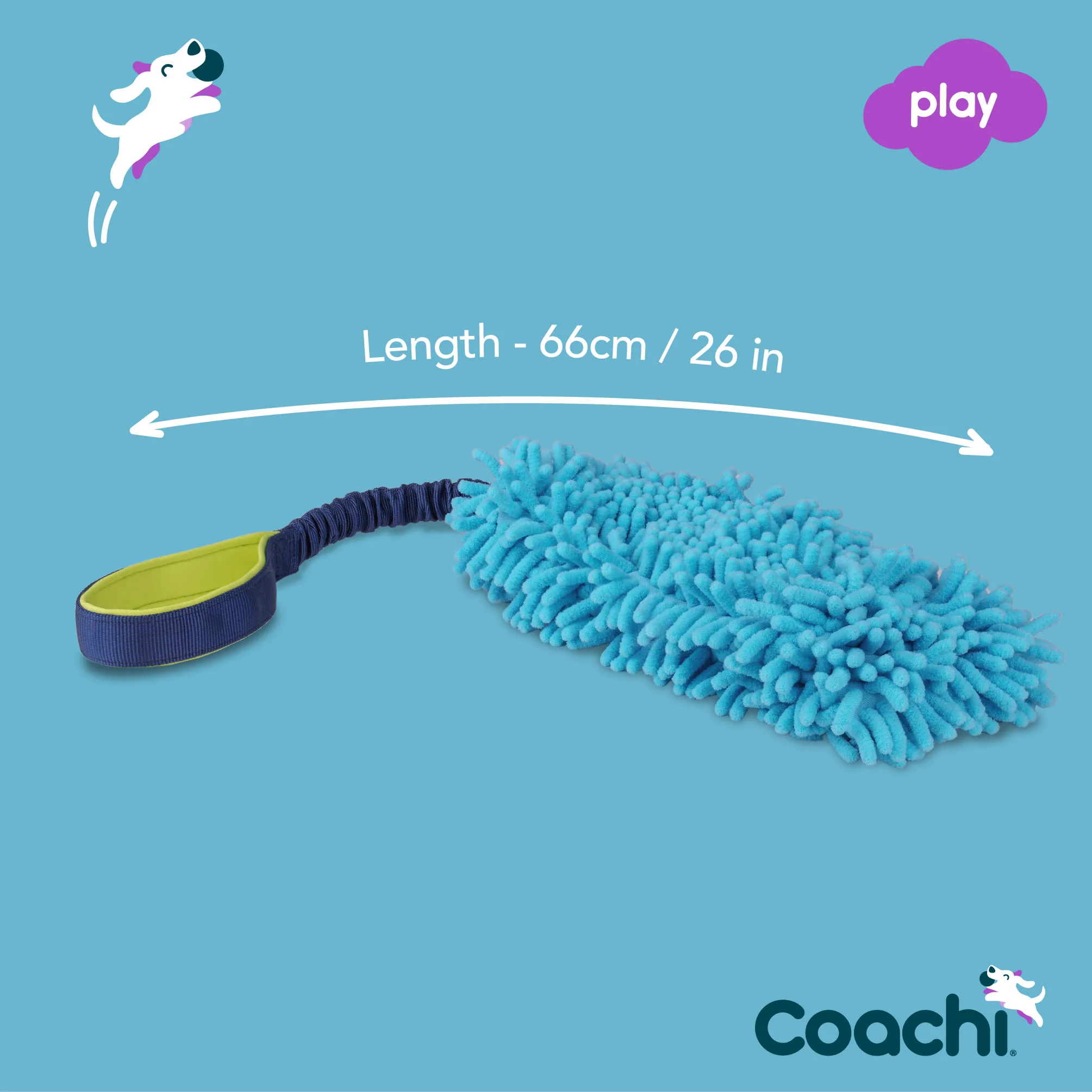 Coachi Tuggi Hide Toy for Dogs - Navy, Lime & Light Blue - Image 6