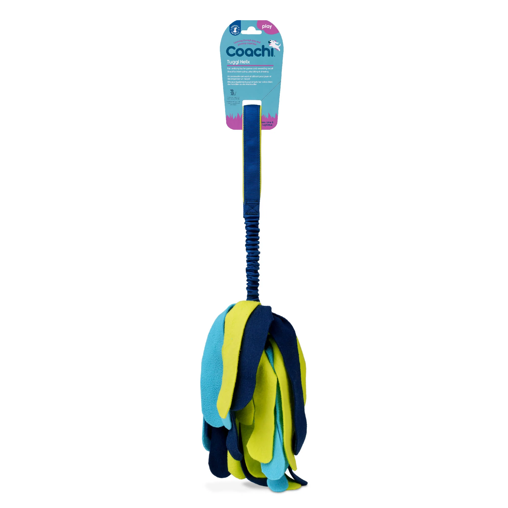 Coachi Tuggi Spider Toy for Dogs - Navy, Lime & Light Blue - Image 3