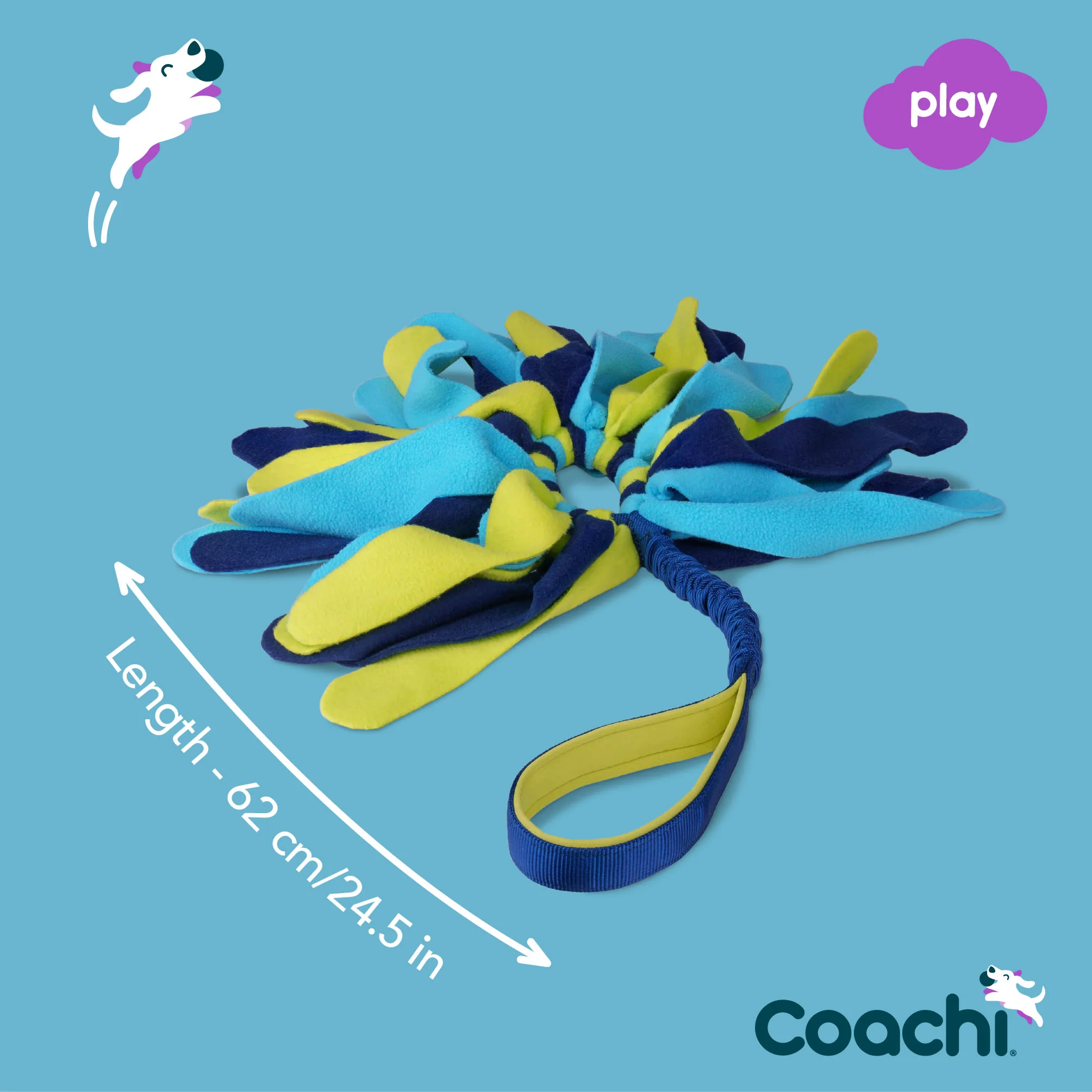Coachi Tuggi Spider Toy for Dogs - Navy, Lime & Light Blue - Image 6