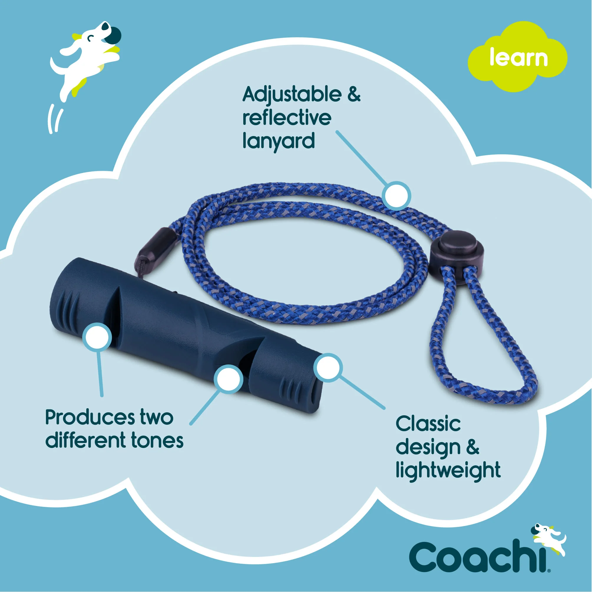 Coachi Two-Tone Whistle for Dogs - Navy - Image 5