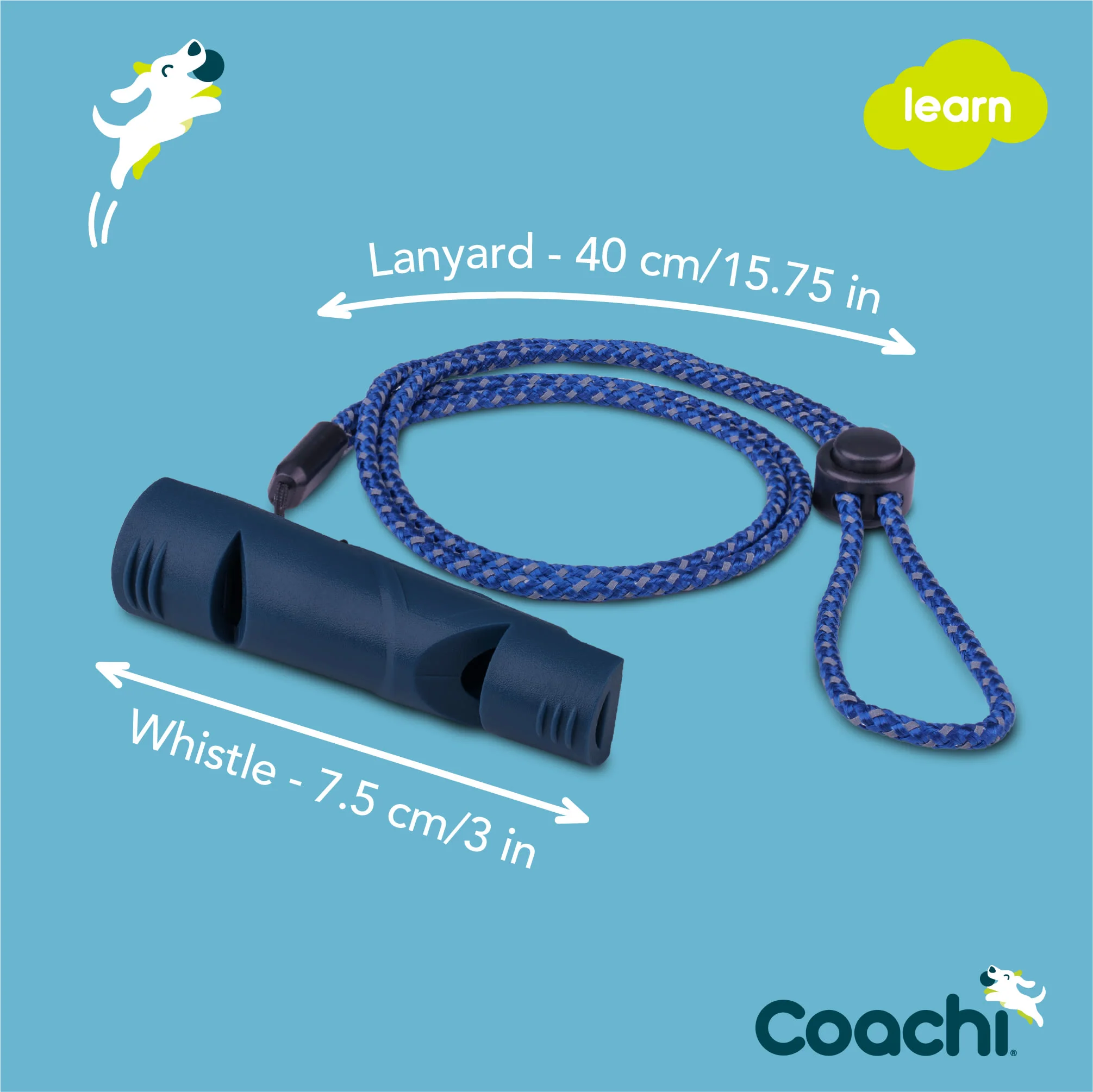 Coachi Two-Tone Whistle for Dogs - Navy - Image 6