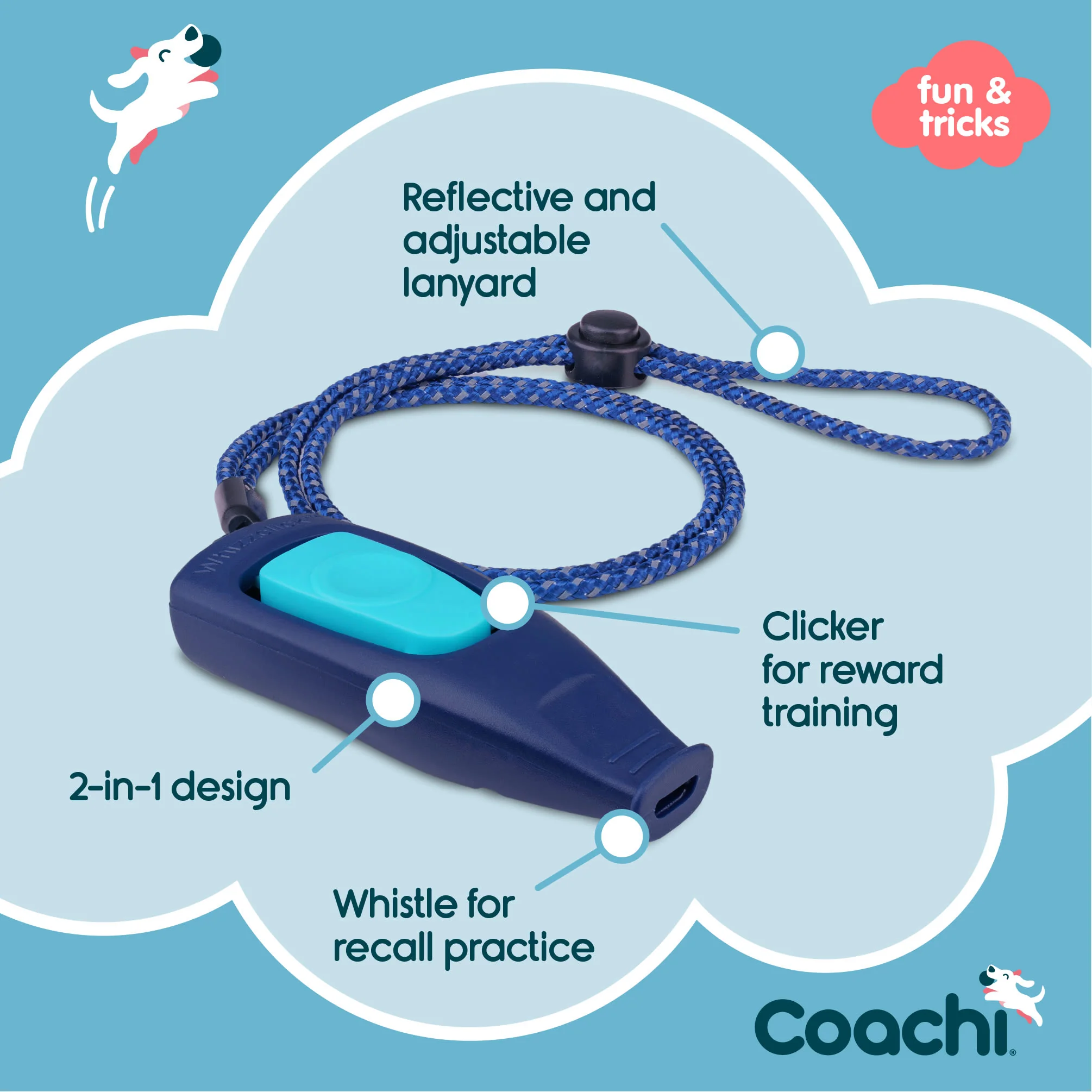 Coachi Whizzclick for Dogs - Navy & Light Blue - Image 5